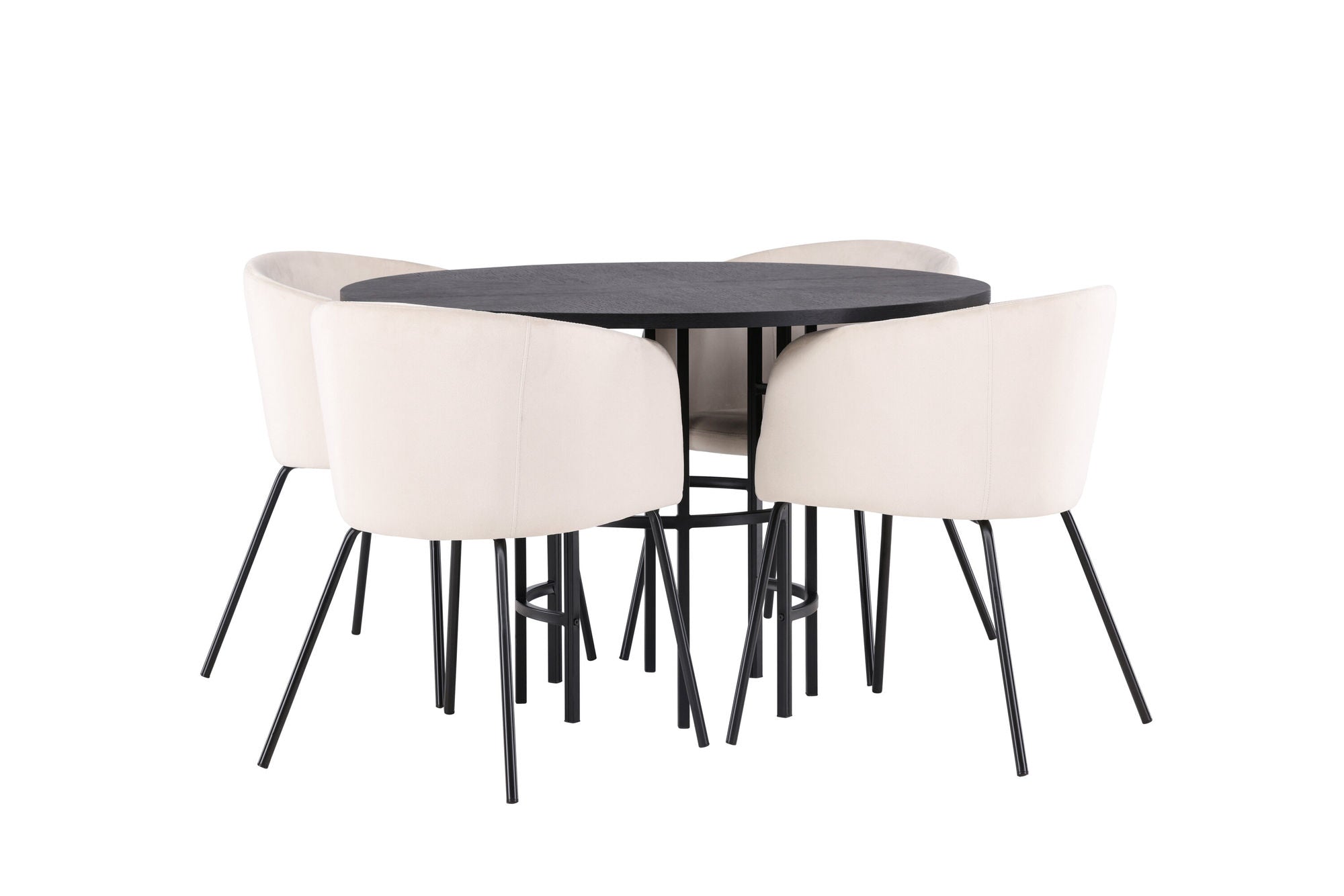 Venture Home Copenhagen spisebord - Black / Black Veneer +Berit stol - Black / Beige Velvet _4