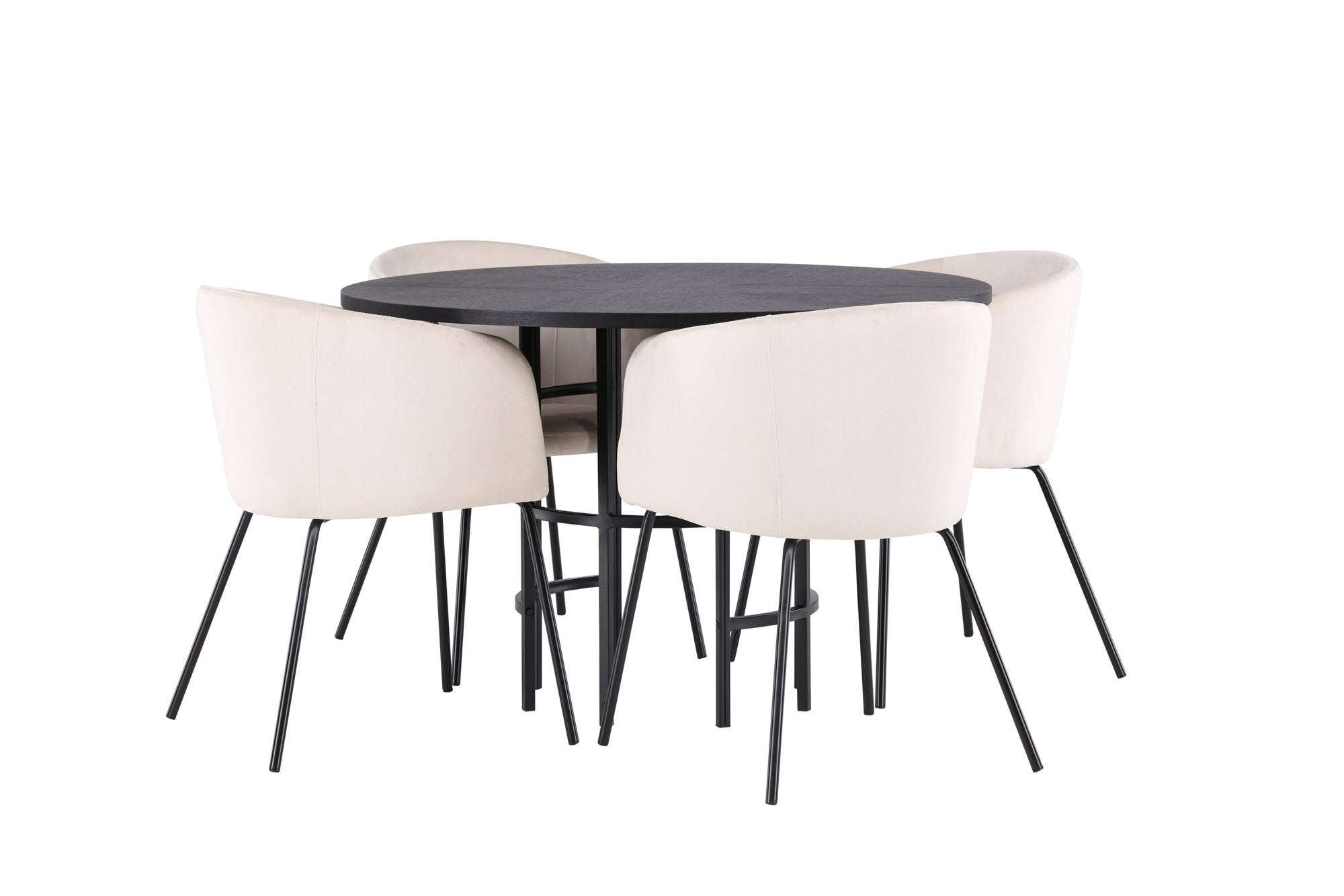Venture Home Copenhagen spisebord - Black / Black Veneer +Berit stol - Black / Beige Velvet _4