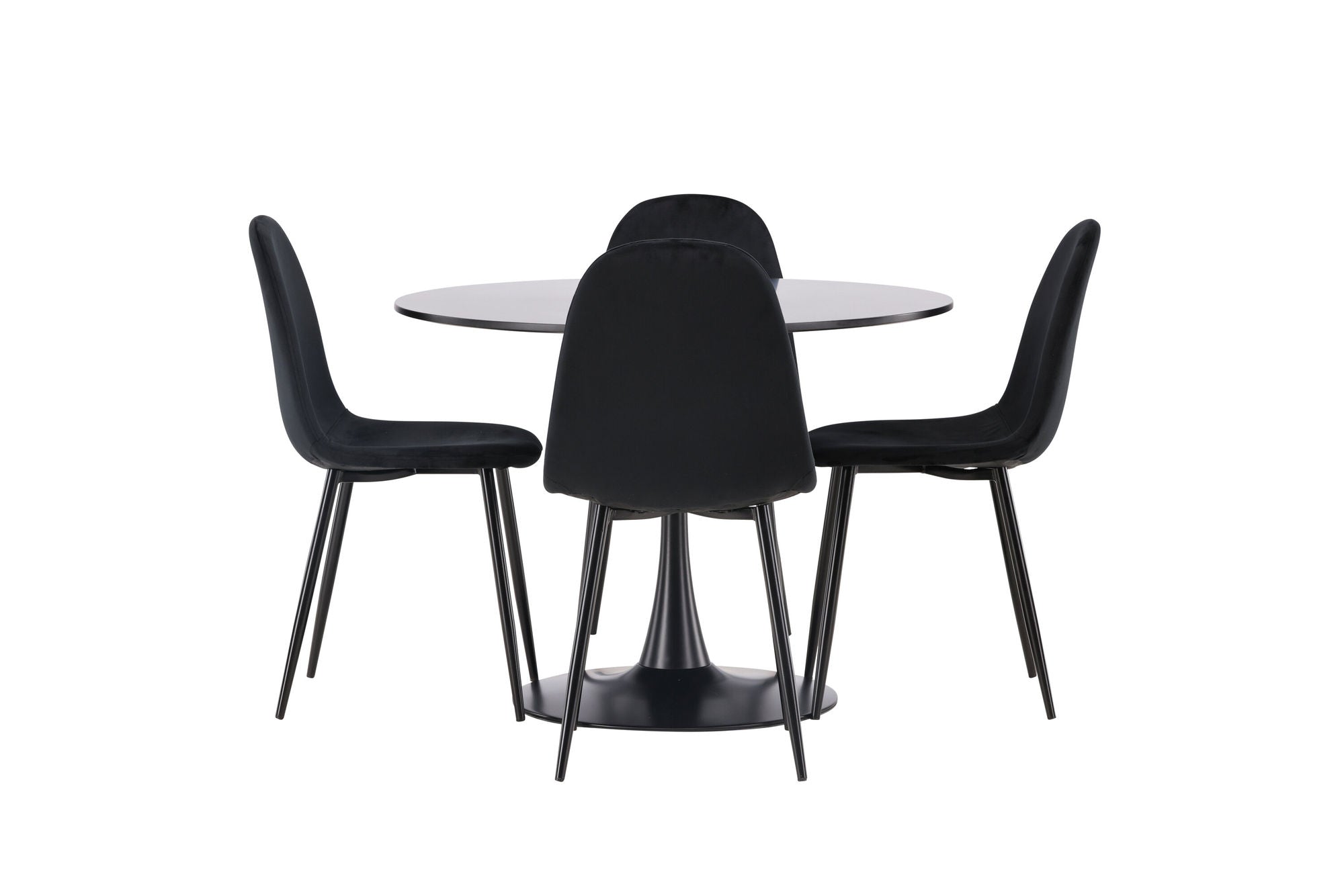 Venture Home Glade spisebord - Black / Black MDF +Polar Spisebordsstol - Black legs / Black Velvet _4