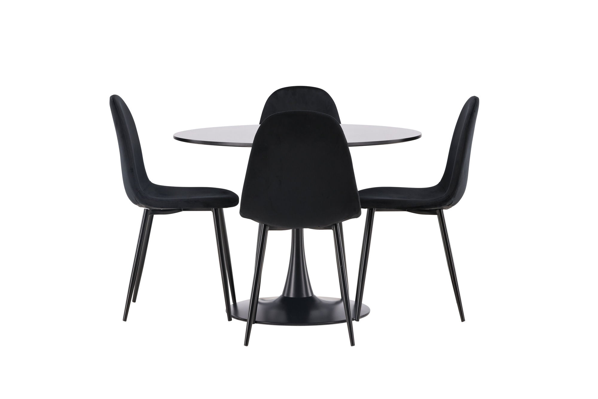 Venture Home Glade spisebord - Black / Black MDF +Polar Spisebordsstol - Black legs / Black Velvet _4
