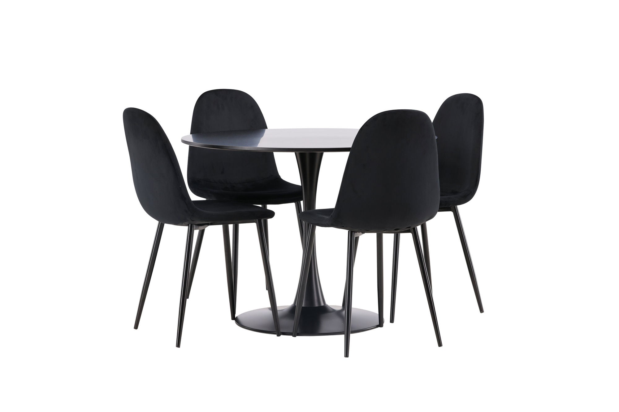 Venture Home Glade spisebord - Black / Black MDF +Polar Spisebordsstol - Black legs / Black Velvet _4