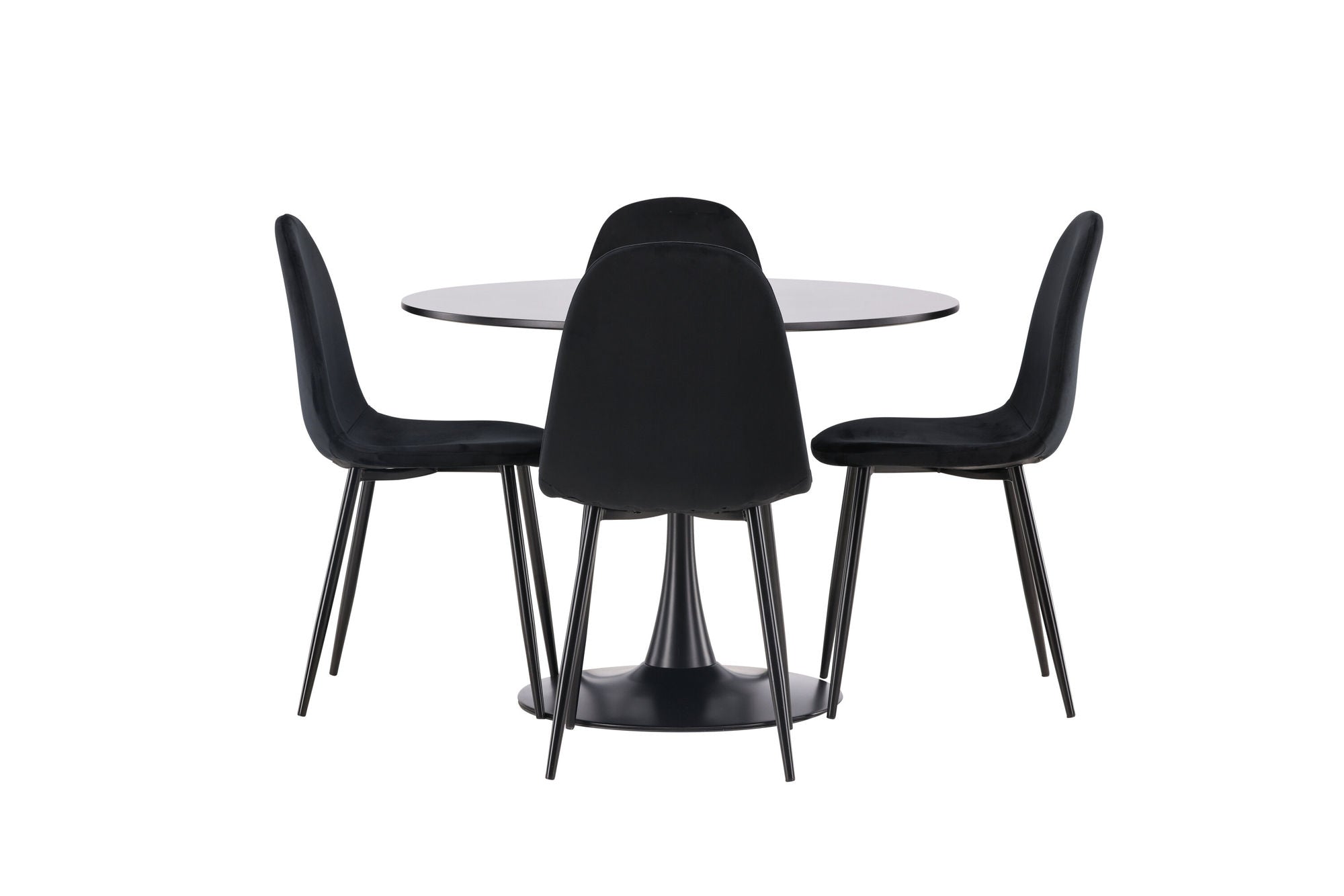 Venture Home Glade spisebord - Black / Black MDF +Polar Spisebordsstol - Black legs / Black Velvet _4