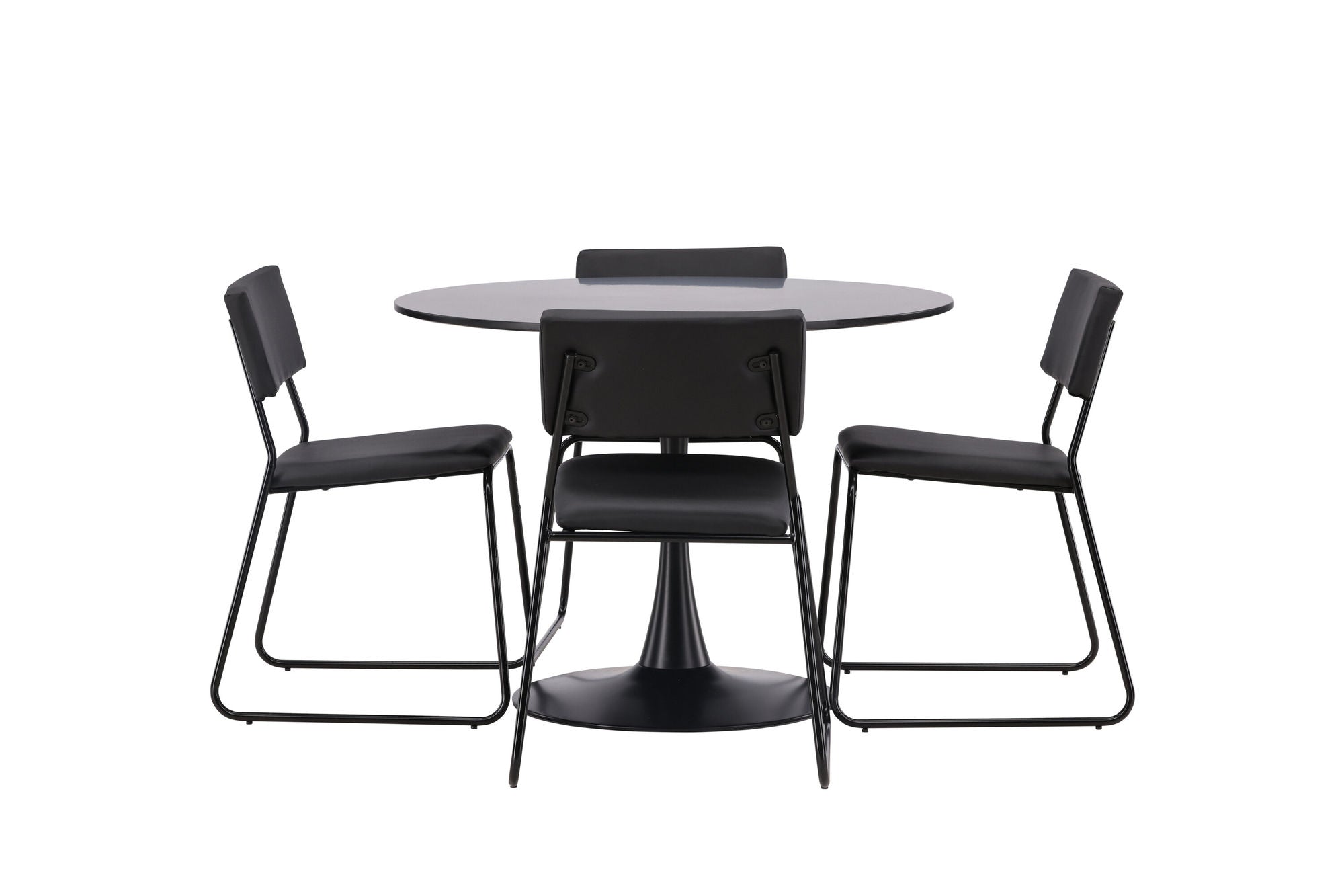 Venture Home Glade spisebord - Black / Black MDF +Kenth stol - Black / Black PU _4