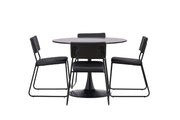 Venture Home Glade spisebord - Black / Black MDF +Kenth stol - Black / Black PU _4