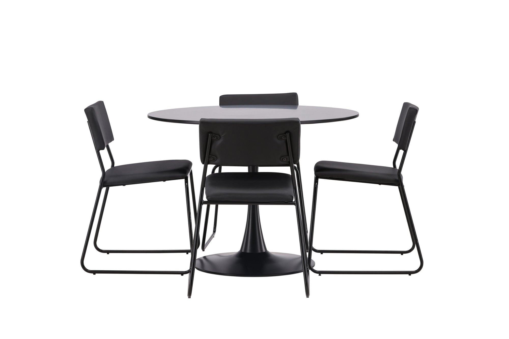 Venture Home Glade spisebord - Black / Black MDF +Kenth stol - Black / Black PU _4