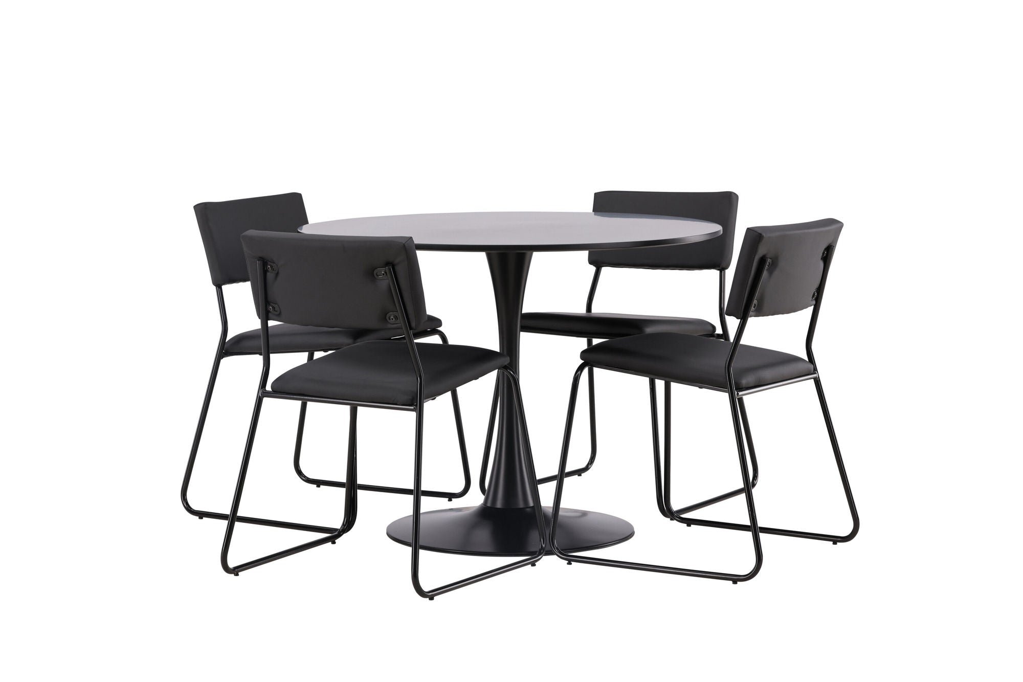 Venture Home Glade spisebord - Black / Black MDF +Kenth stol - Black / Black PU _4