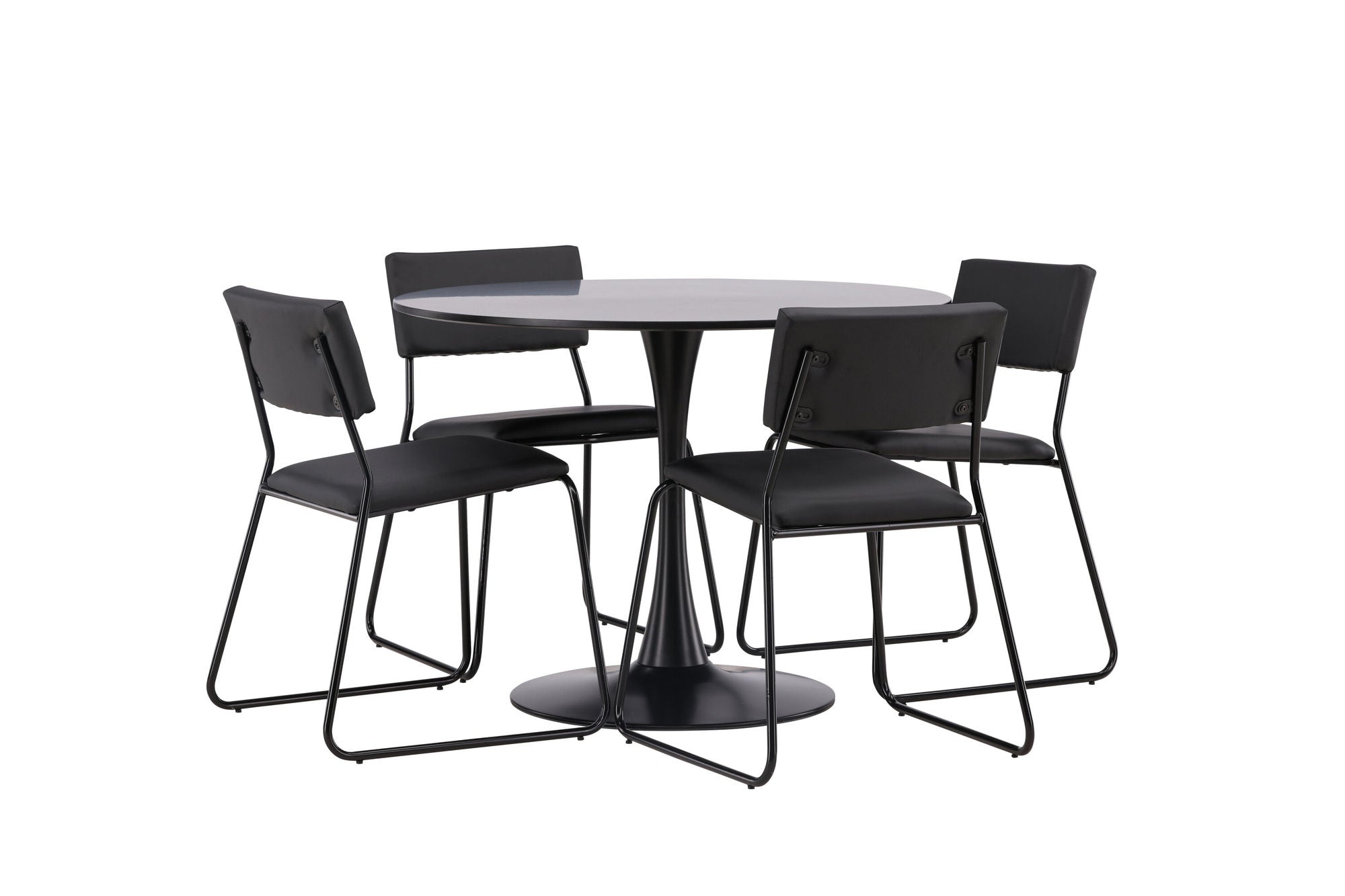 Venture Home Glade spisebord - Black / Black MDF +Kenth stol - Black / Black PU _4