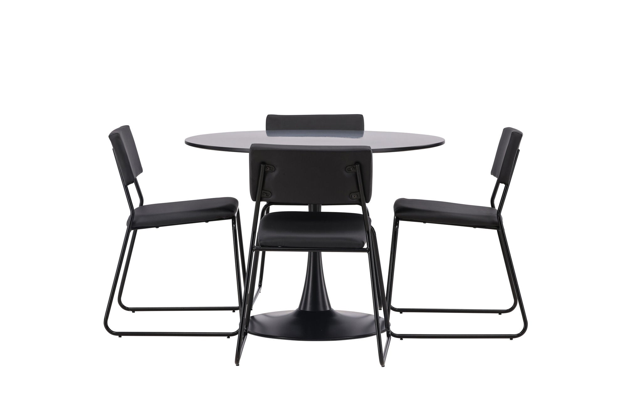 Venture Home Glade spisebord - Black / Black MDF +Kenth stol - Black / Black PU _4