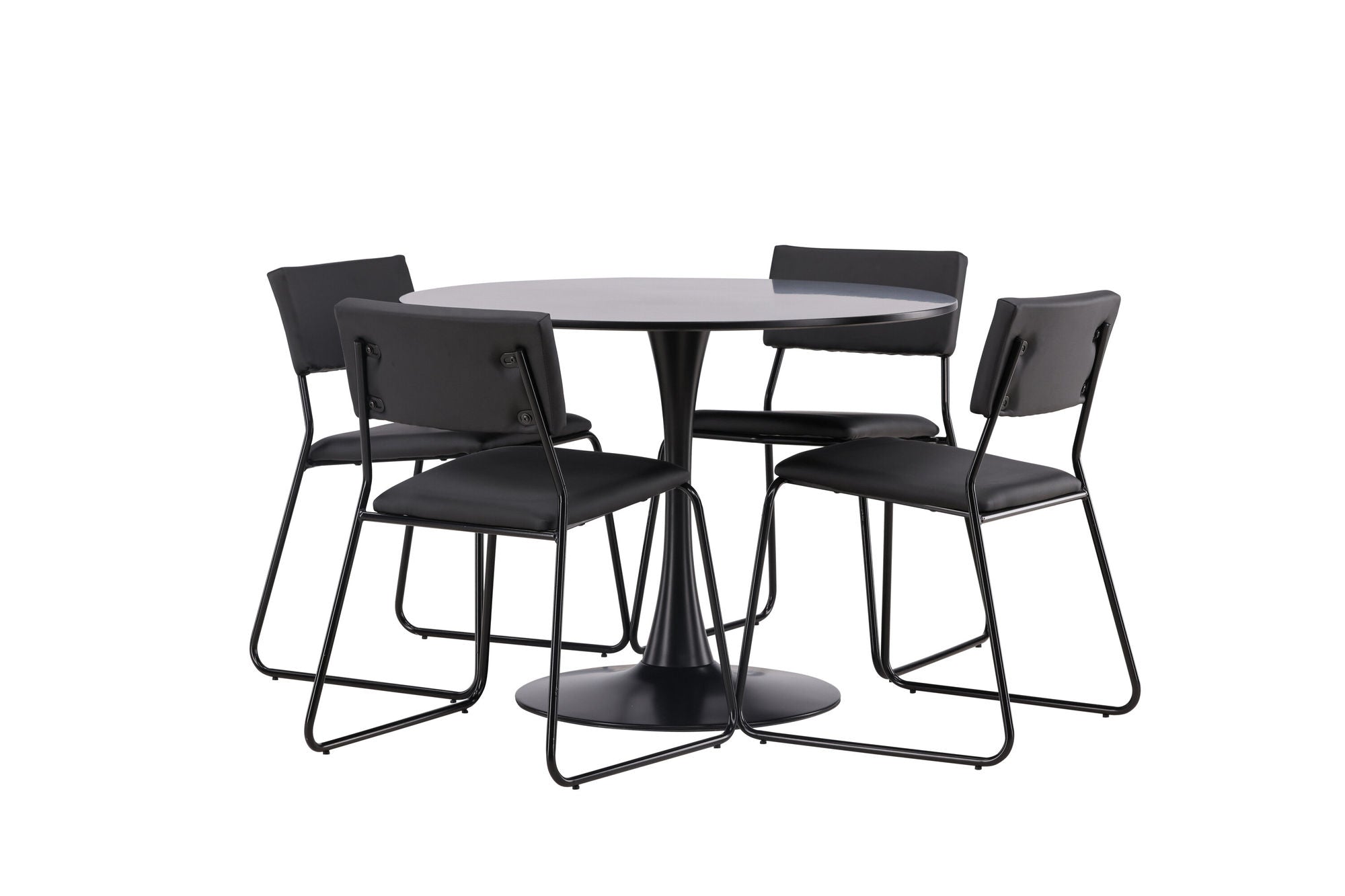Venture Home Glade spisebord - Black / Black MDF +Kenth stol - Black / Black PU _4