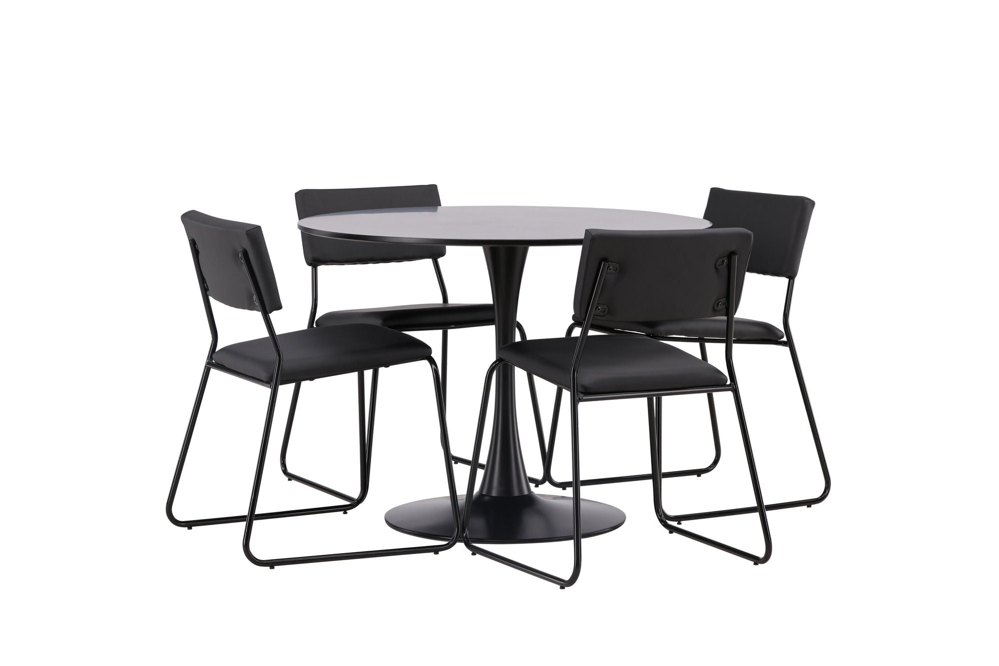 Venture Home Glade spisebord - Black / Black MDF +Kenth stol - Black / Black PU _4