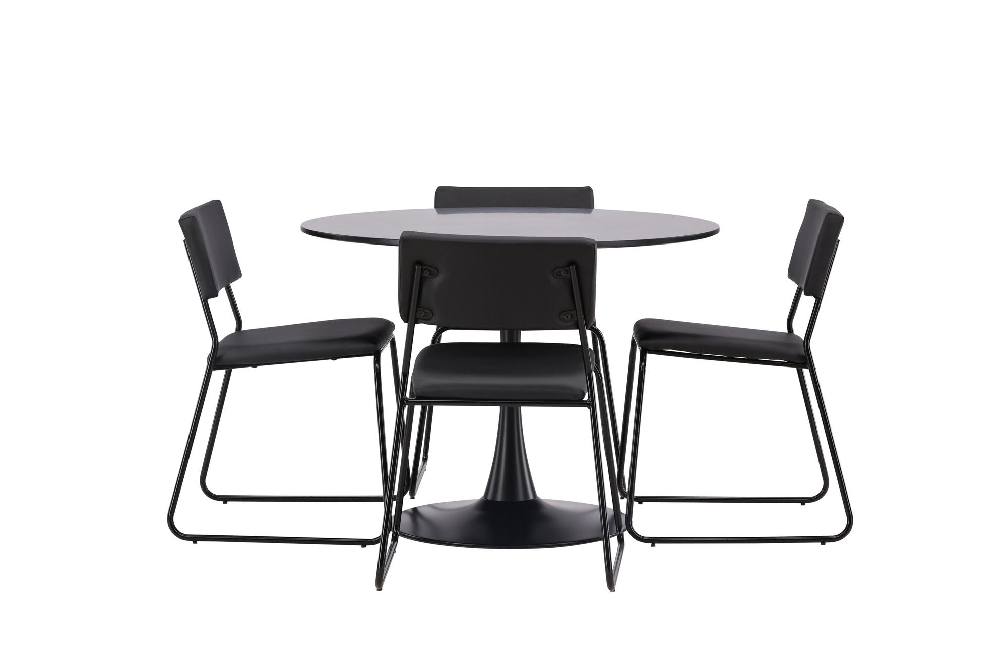 Venture Home Glade spisebord - Black / Black MDF +Kenth stol - Black / Black PU _4