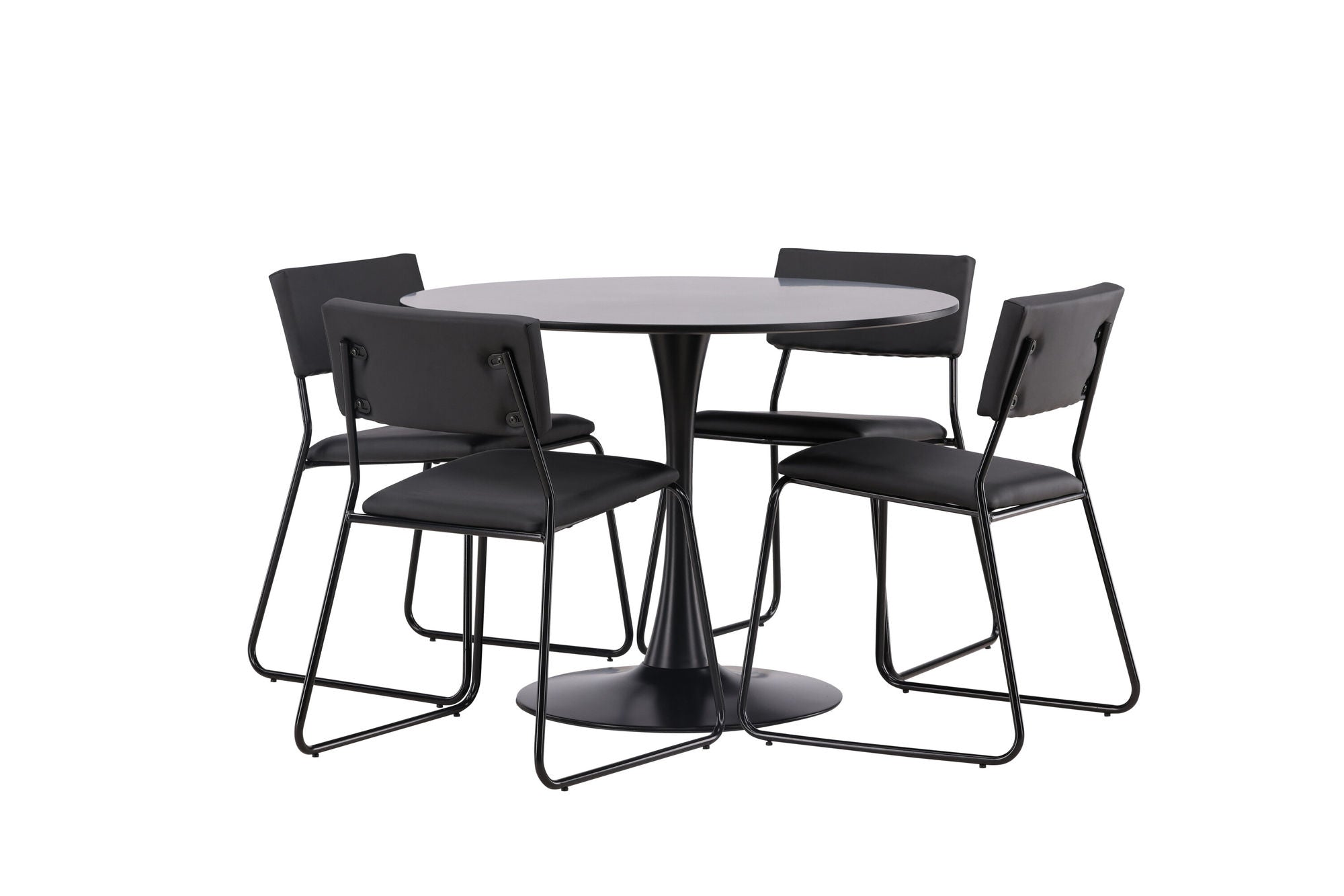 Venture Home Glade spisebord - Black / Black MDF +Kenth stol - Black / Black PU _4