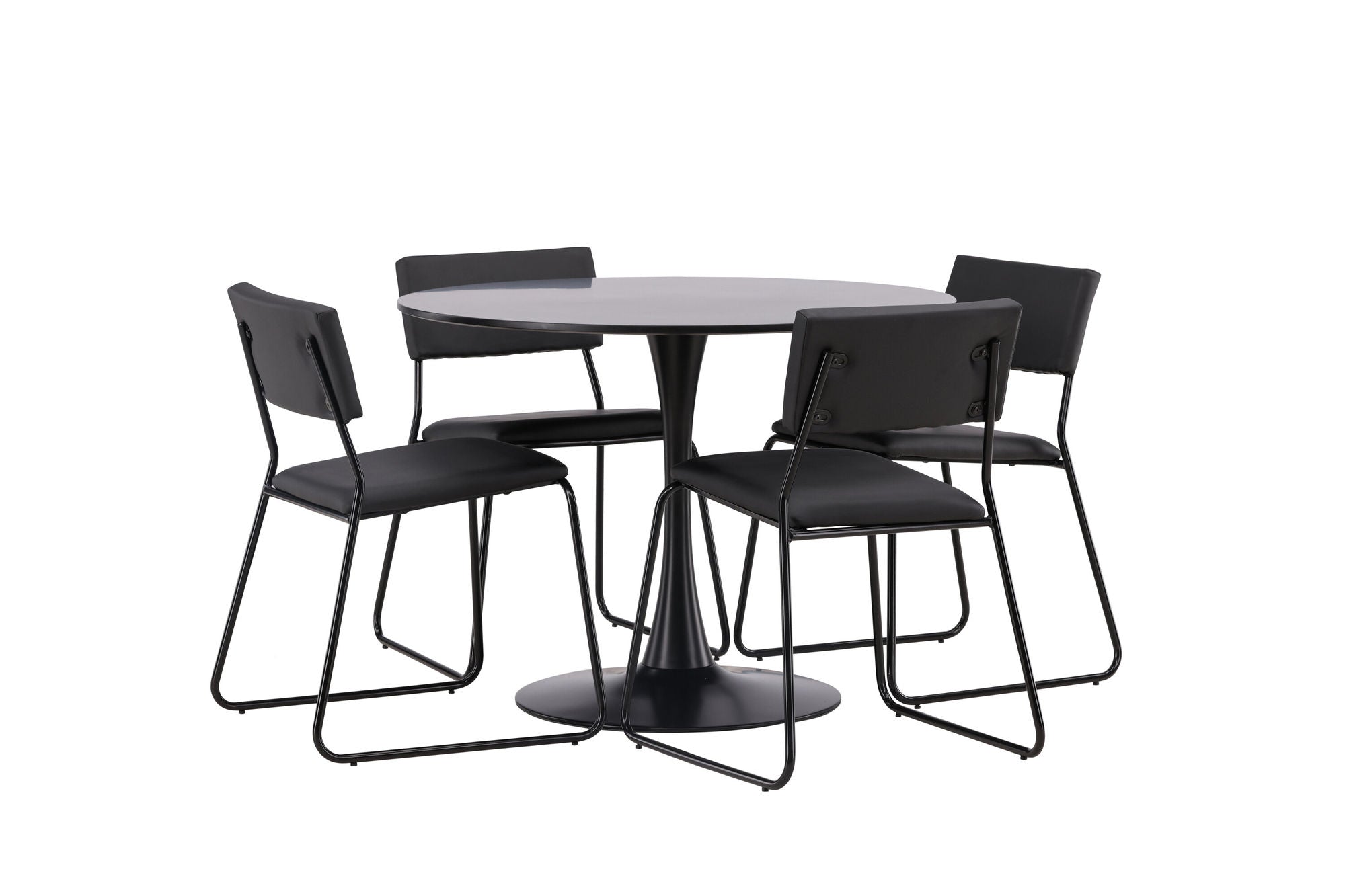 Venture Home Glade spisebord - Black / Black MDF +Kenth stol - Black / Black PU _4