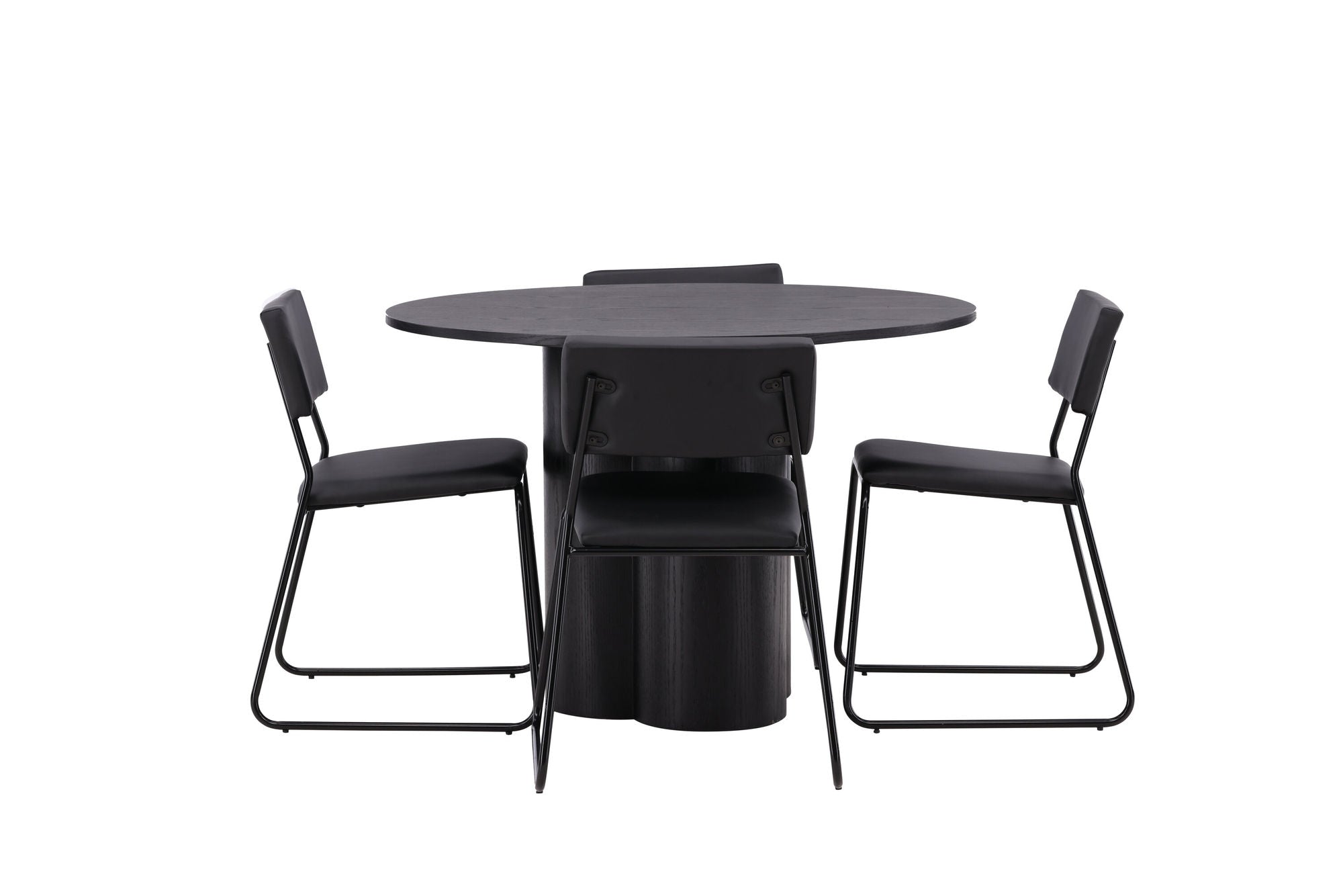 Venture Home OliviaDiningbord-Black/BlackVeneer+Kenthstol-Black/BlackPU_4