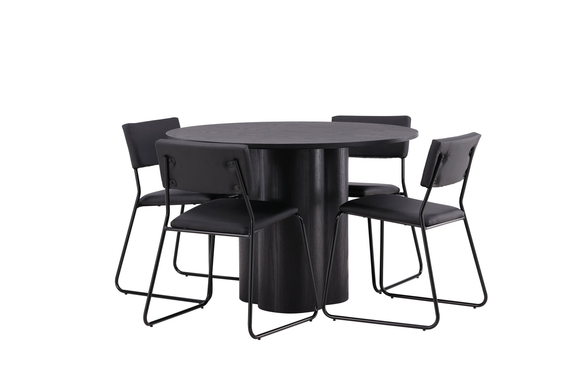 Venture Home OliviaDiningbord-Black/BlackVeneer+Kenthstol-Black/BlackPU_4
