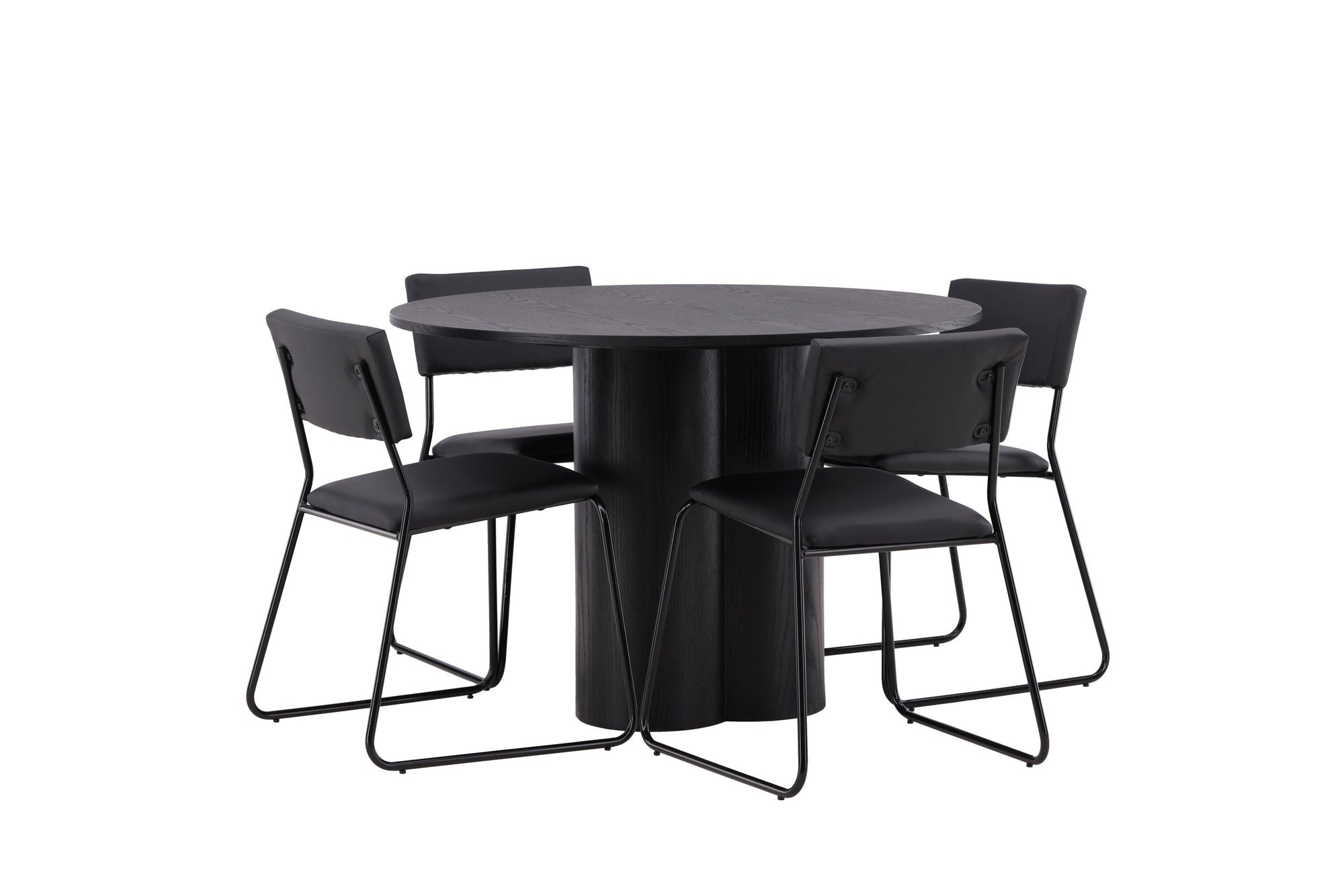 Venture Home OliviaDiningbord-Black/BlackVeneer+Kenthstol-Black/BlackPU_4