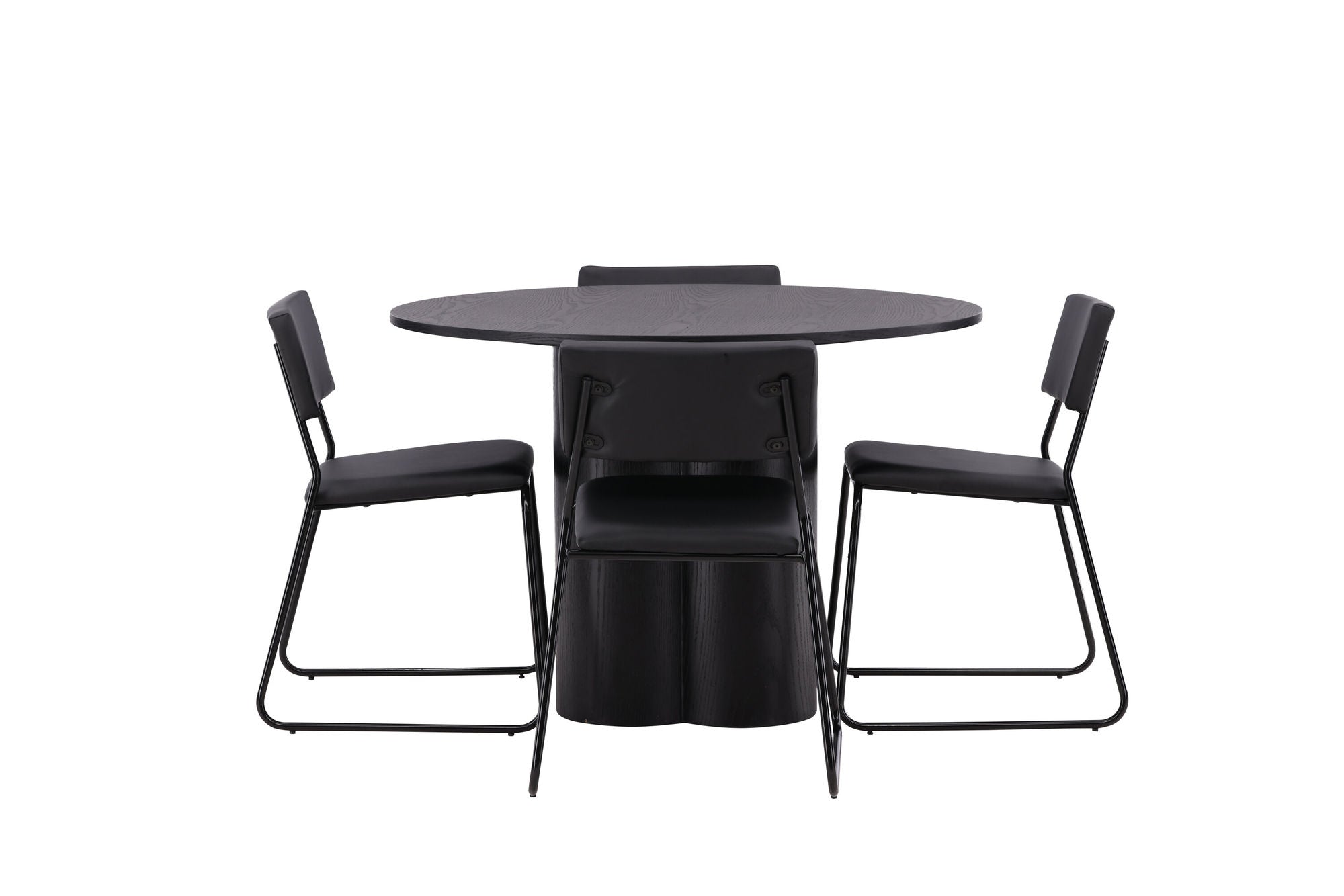 Venture Home OliviaDiningbord-Black/BlackVeneer+Kenthstol-Black/BlackPU_4