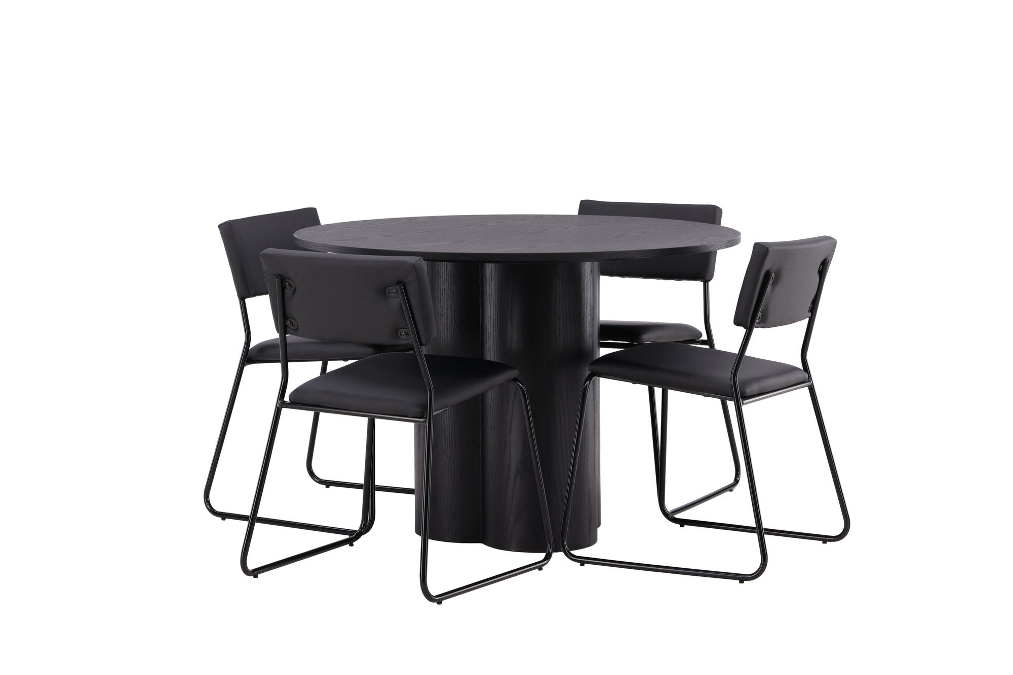 Venture Home OliviaDiningbord-Black/BlackVeneer+Kenthstol-Black/BlackPU_4
