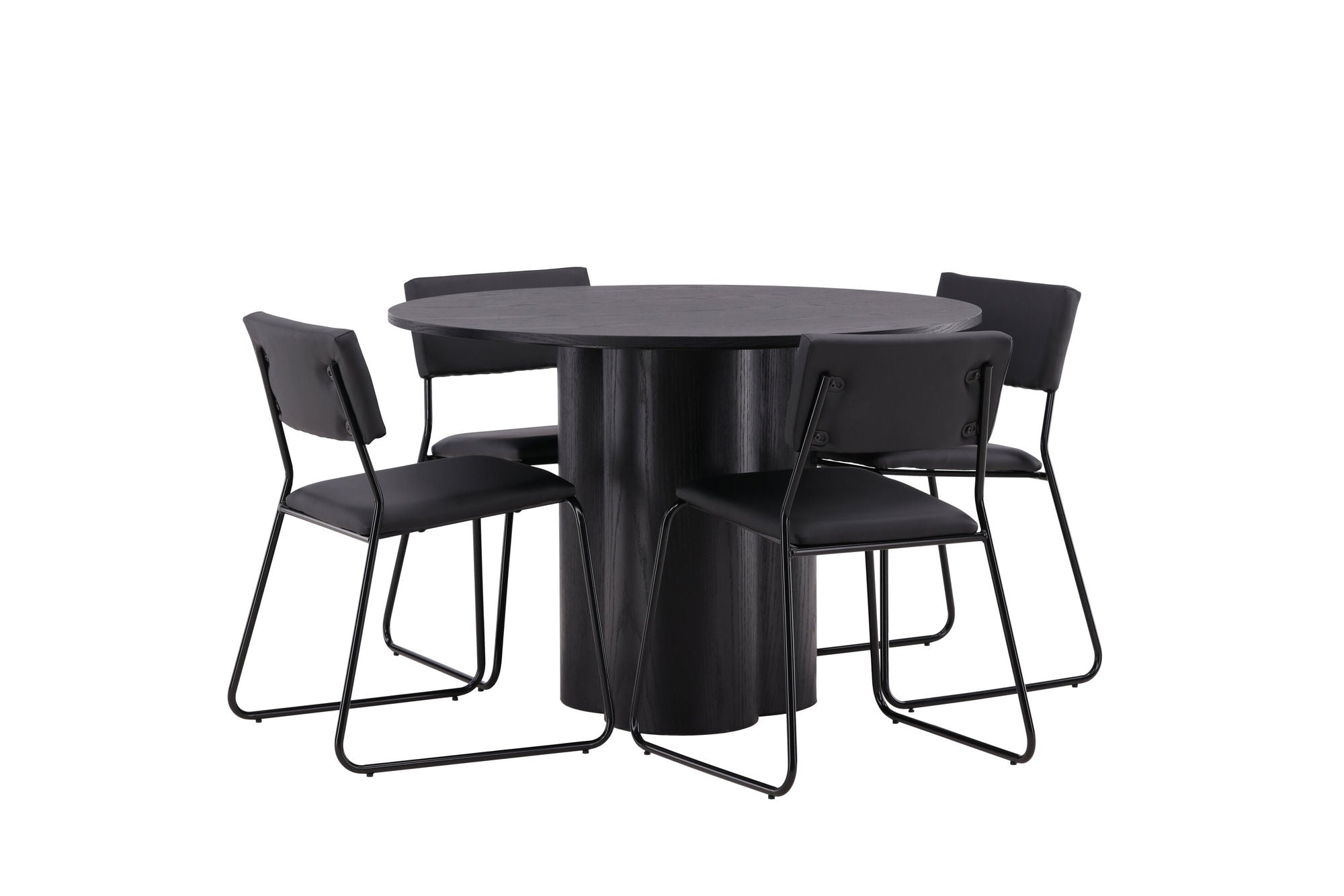 Venture Home OliviaDiningbord-Black/BlackVeneer+Kenthstol-Black/BlackPU_4