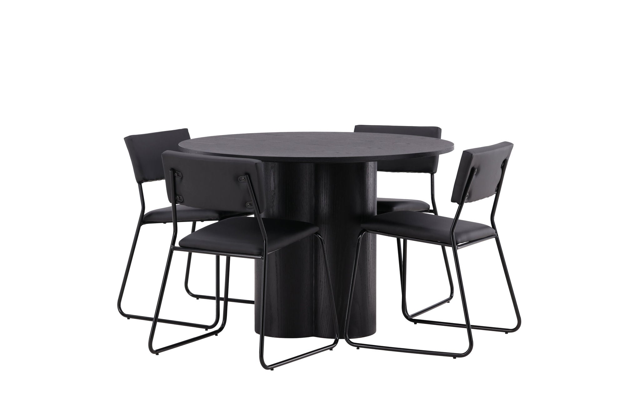 Venture Home OliviaDiningbord-Black/BlackVeneer+Kenthstol-Black/BlackPU_4
