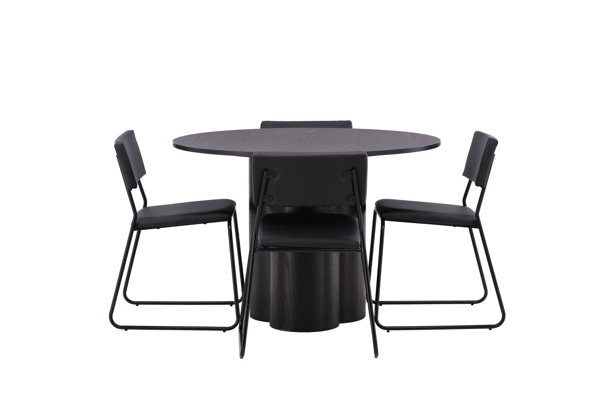 Venture Home OliviaDiningbord-Black/BlackVeneer+Kenthstol-Black/BlackPU_4