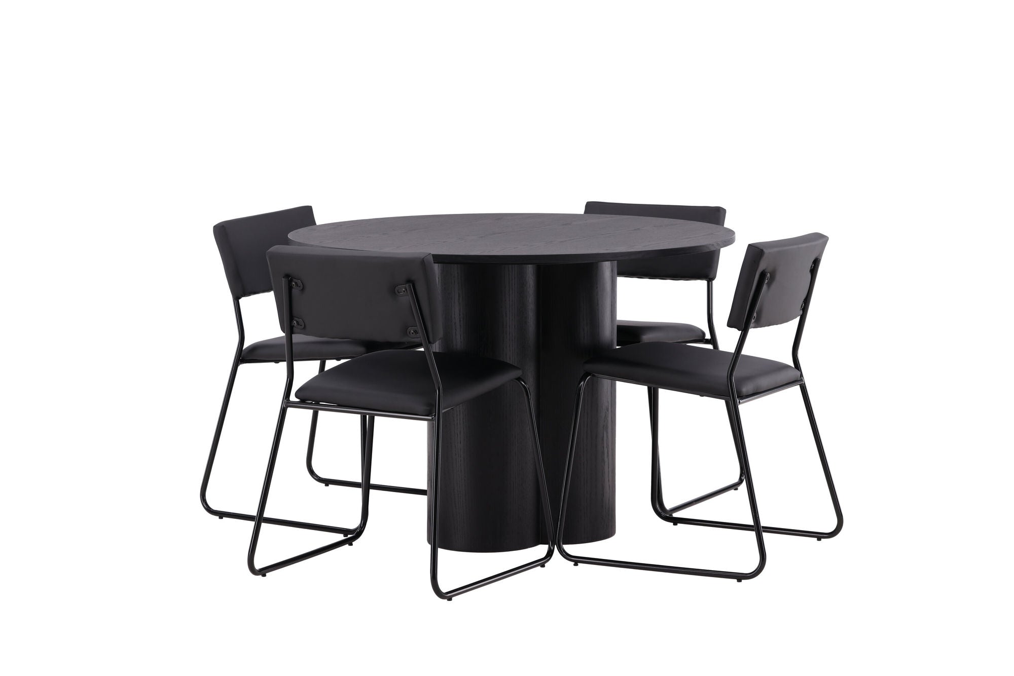 Venture Home OliviaDiningbord-Black/BlackVeneer+Kenthstol-Black/BlackPU_4
