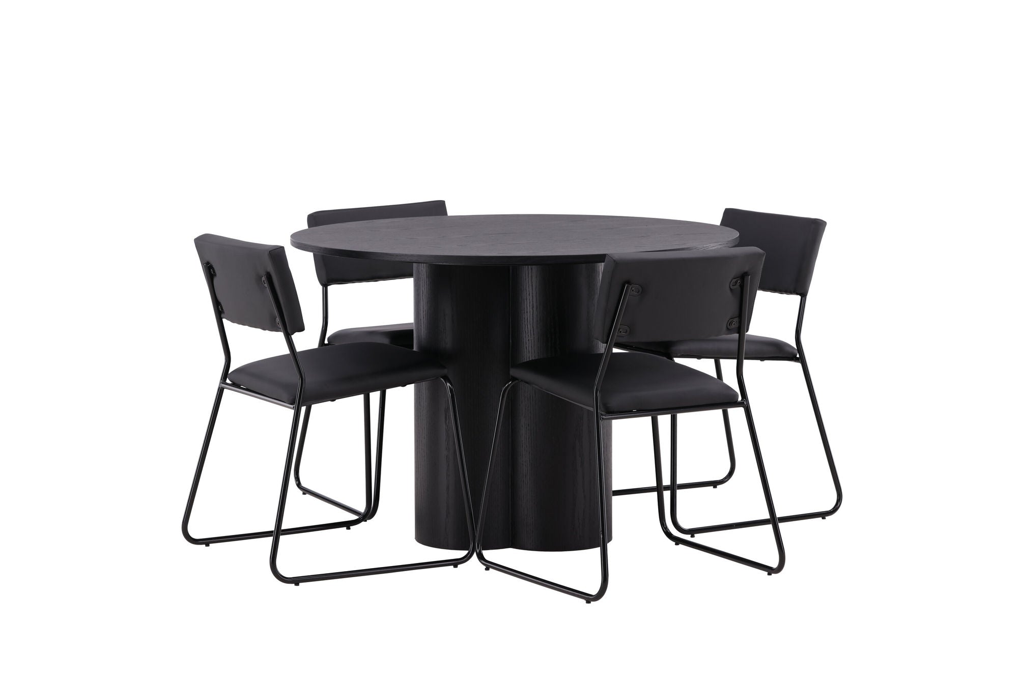 Venture Home OliviaDiningbord-Black/BlackVeneer+Kenthstol-Black/BlackPU_4