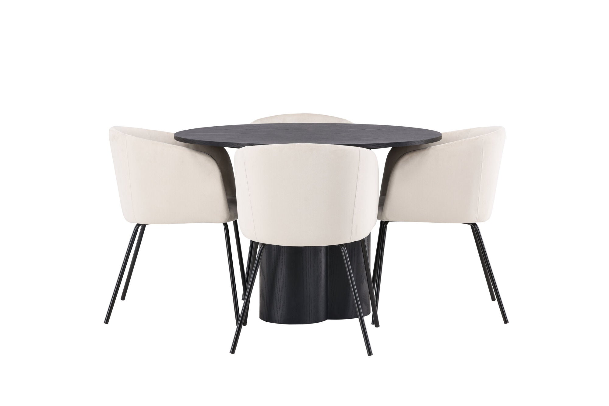 Venture Home OliviaDiningbord-Black/BlackVeneer+Beritstol-Black/BeigeVelvet_4