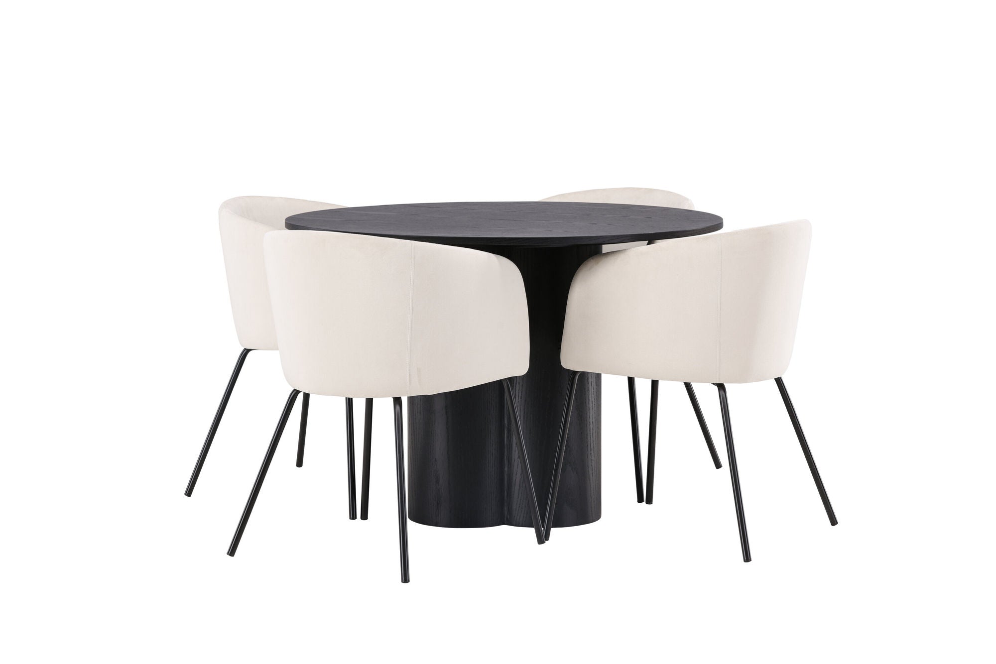 Venture Home OliviaDiningbord-Black/BlackVeneer+Beritstol-Black/BeigeVelvet_4
