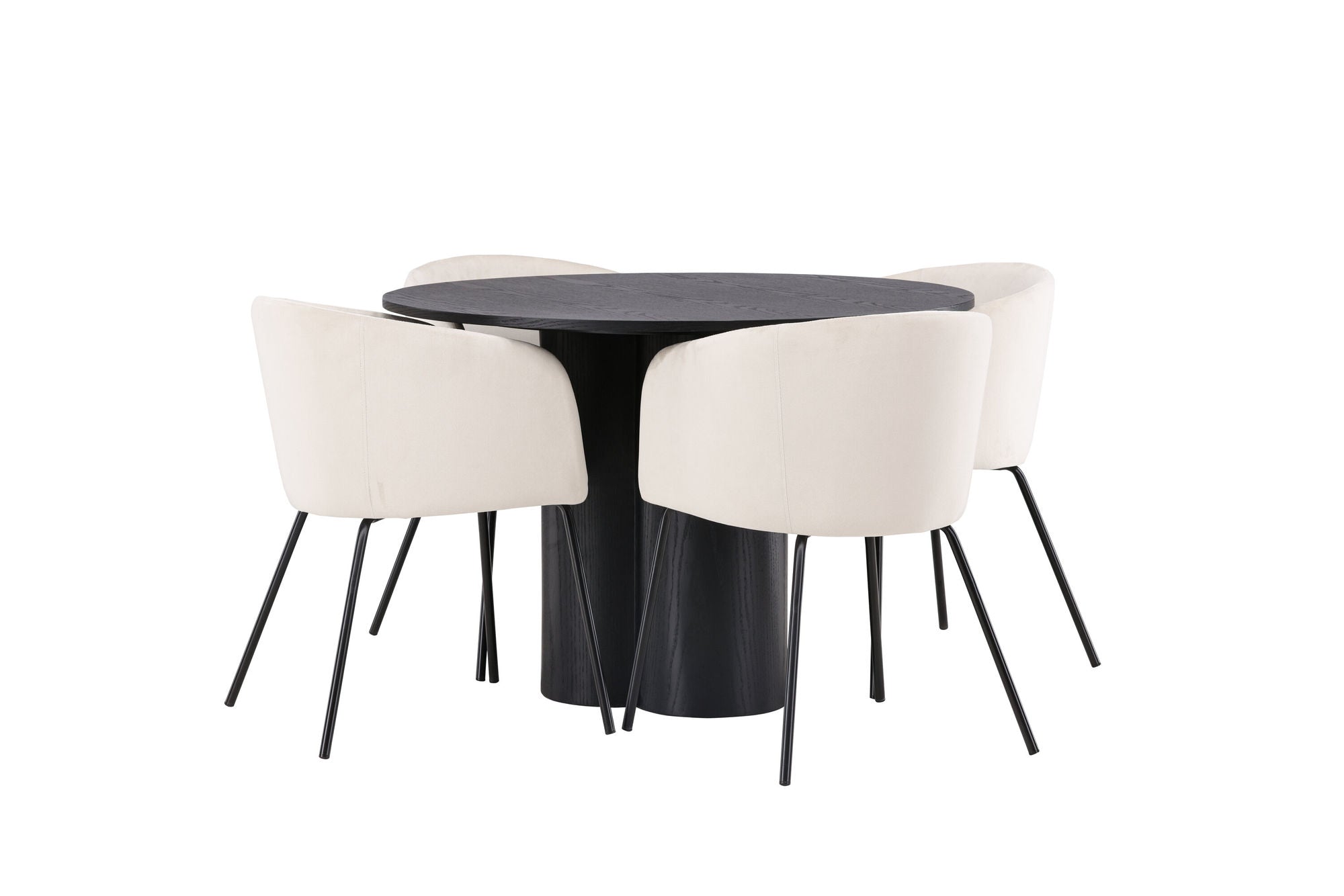 Venture Home OliviaDiningbord-Black/BlackVeneer+Beritstol-Black/BeigeVelvet_4