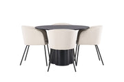 Venture Home OliviaDiningbord-Black/BlackVeneer+Beritstol-Black/BeigeVelvet_4