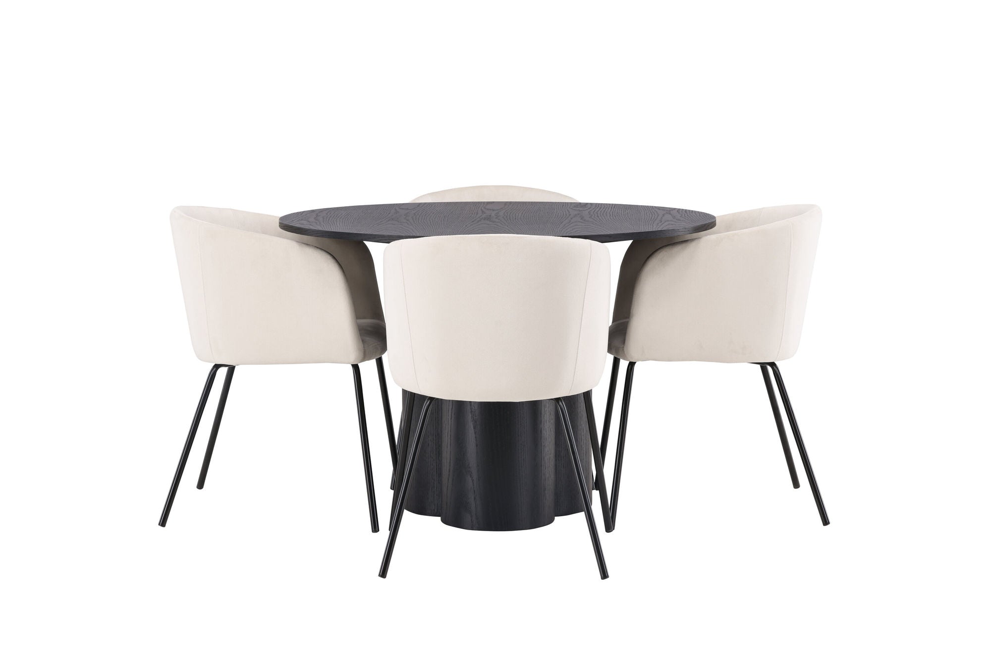 Venture Home OliviaDiningbord-Black/BlackVeneer+Beritstol-Black/BeigeVelvet_4