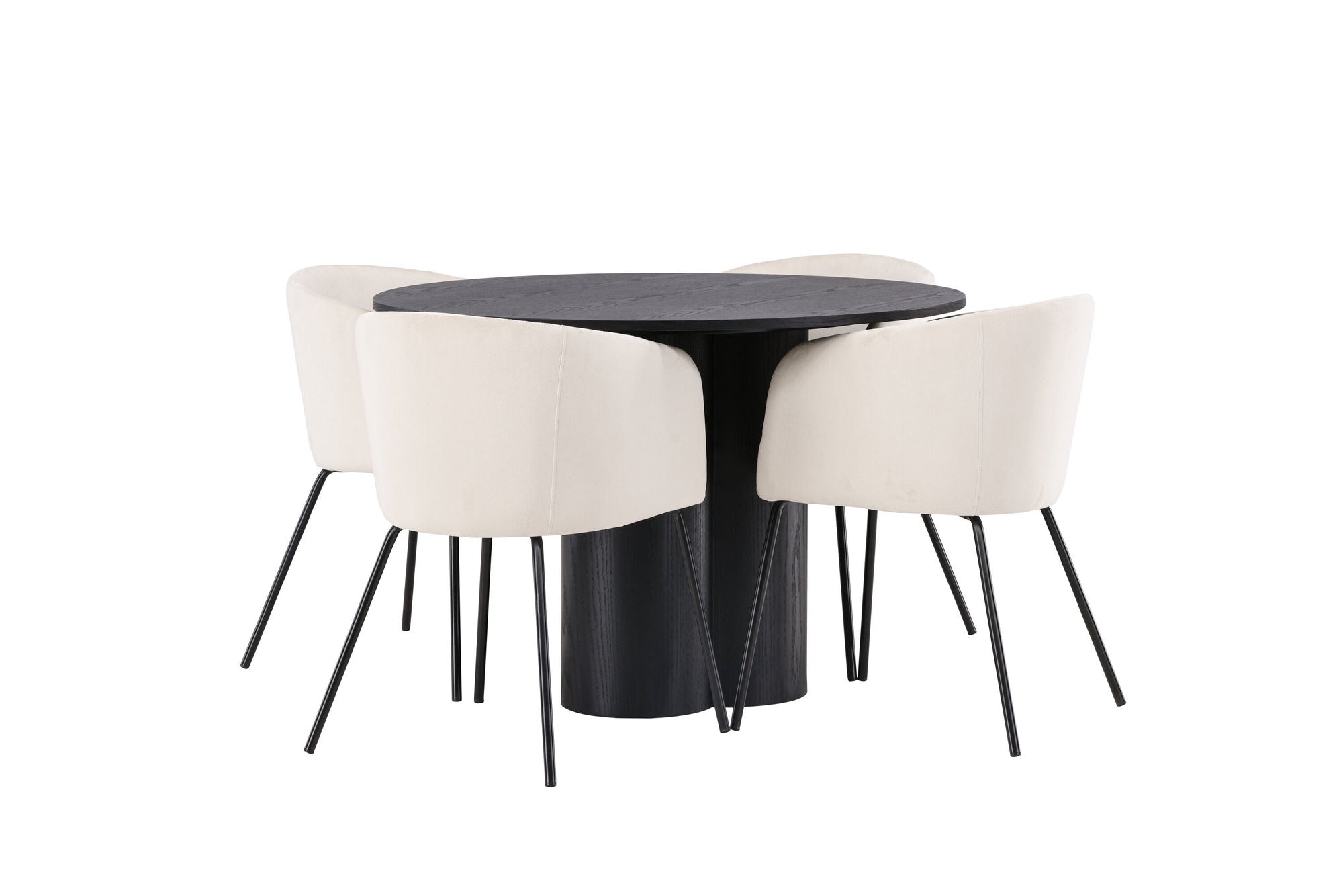 Venture Home OliviaDiningbord-Black/BlackVeneer+Beritstol-Black/BeigeVelvet_4