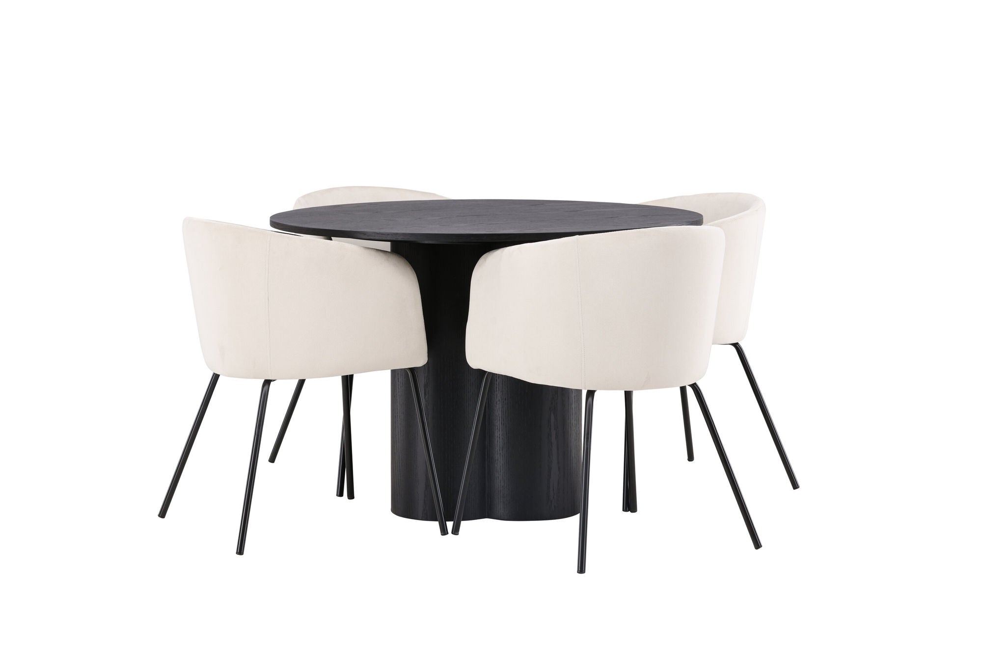 Venture Home OliviaDiningbord-Black/BlackVeneer+Beritstol-Black/BeigeVelvet_4
