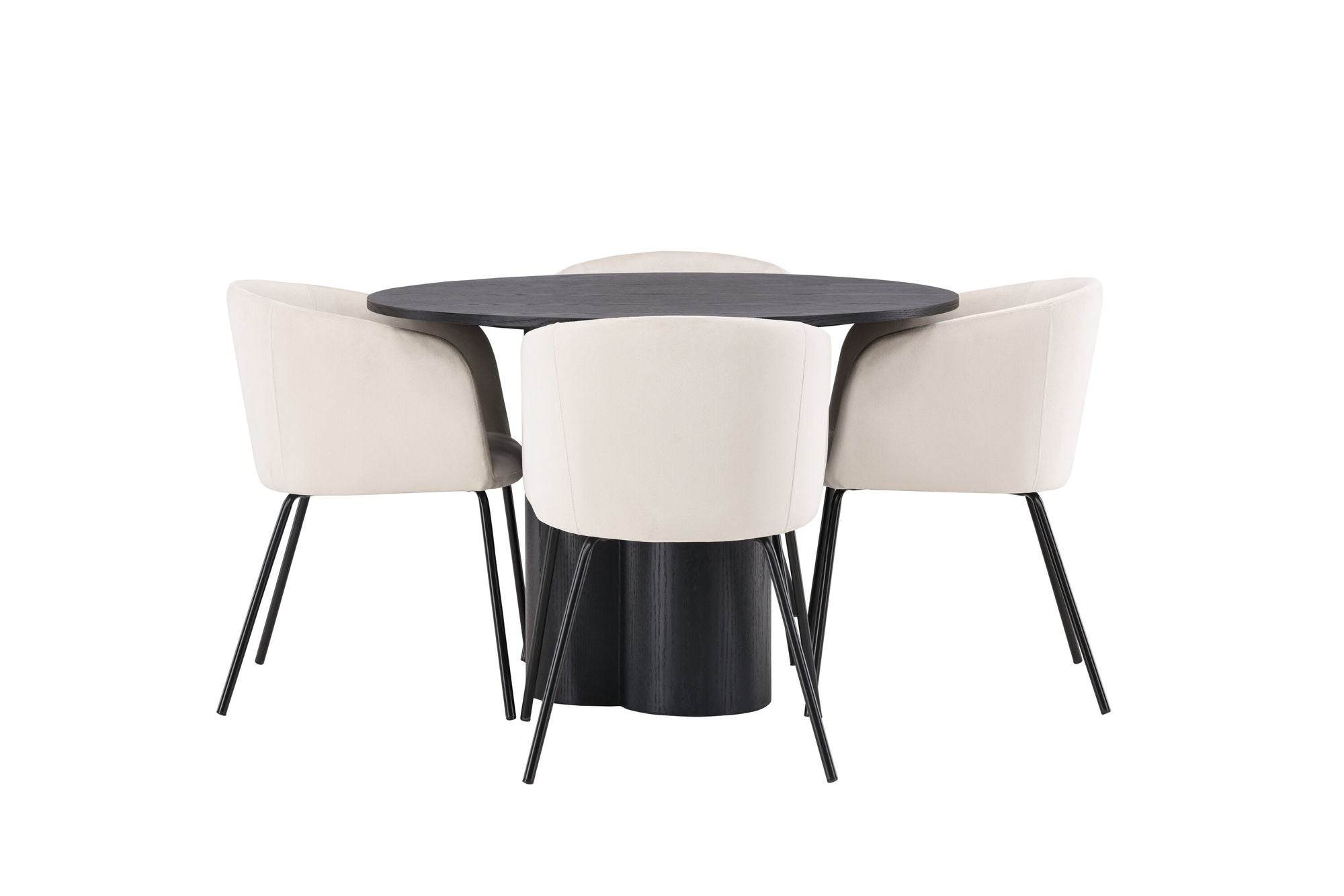 Venture Home OliviaDiningbord-Black/BlackVeneer+Beritstol-Black/BeigeVelvet_4