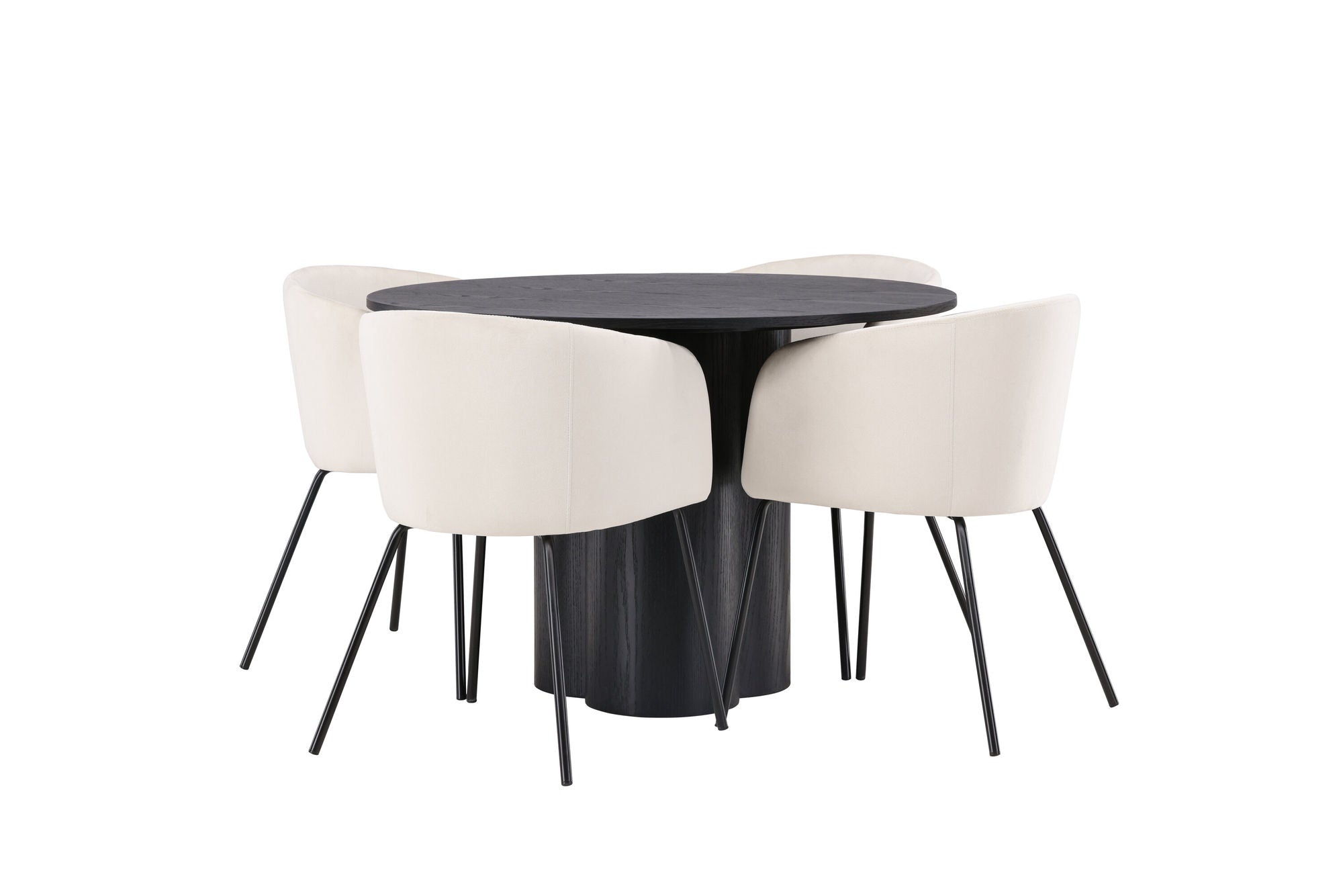 Venture Home OliviaDiningbord-Black/BlackVeneer+Beritstol-Black/BeigeVelvet_4