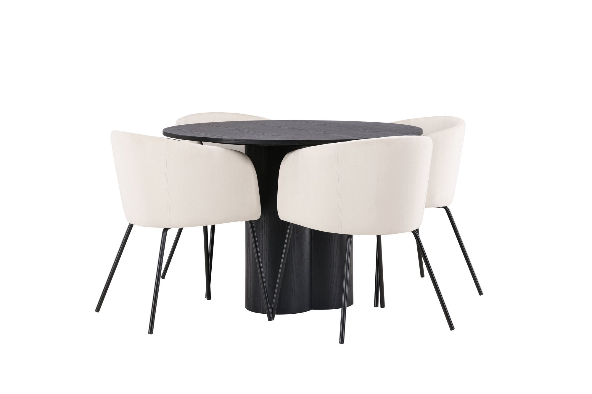 Venture Home OliviaDiningbord-Black/BlackVeneer+Beritstol-Black/BeigeVelvet_4