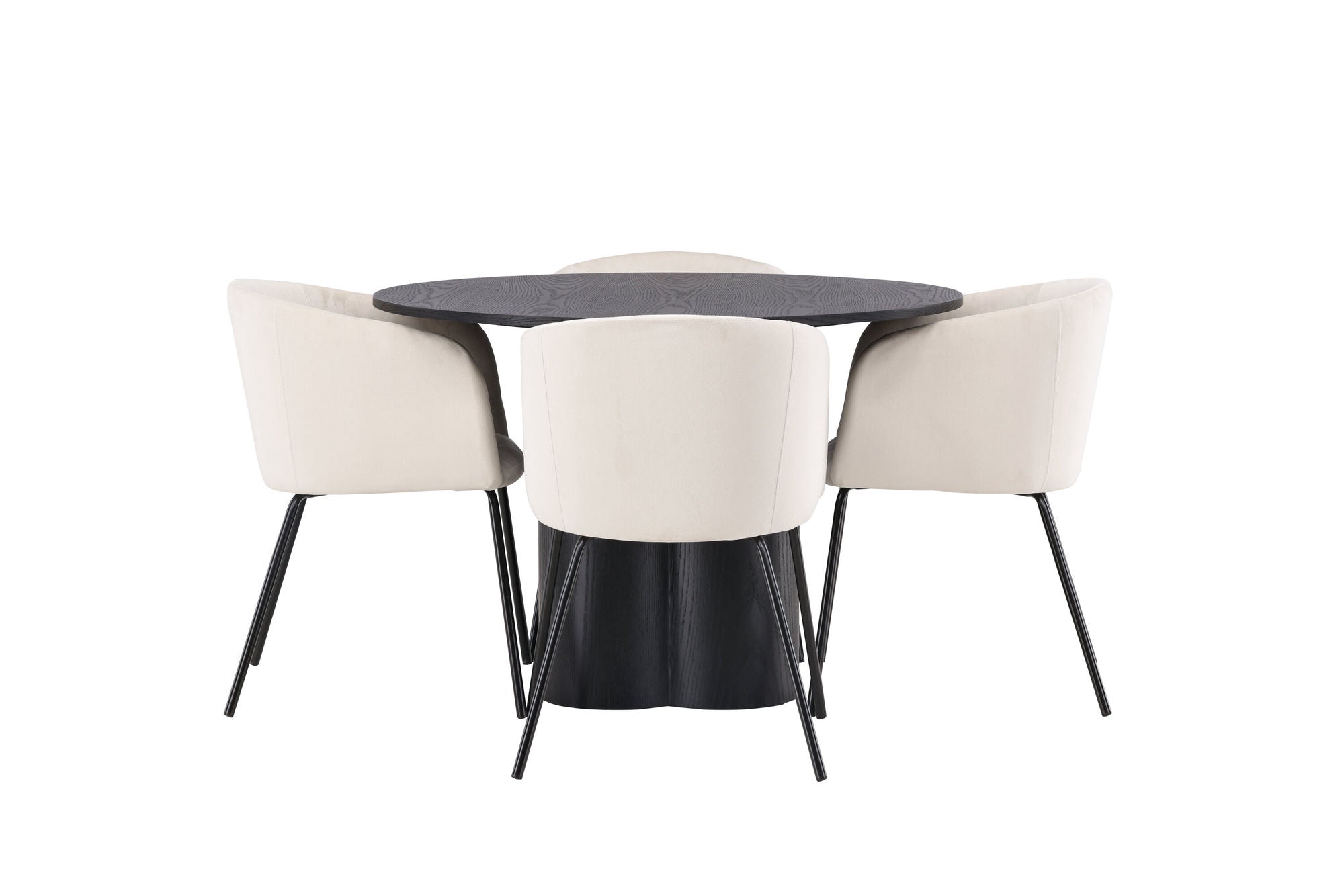 Venture Home OliviaDiningbord-Black/BlackVeneer+Beritstol-Black/BeigeVelvet_4