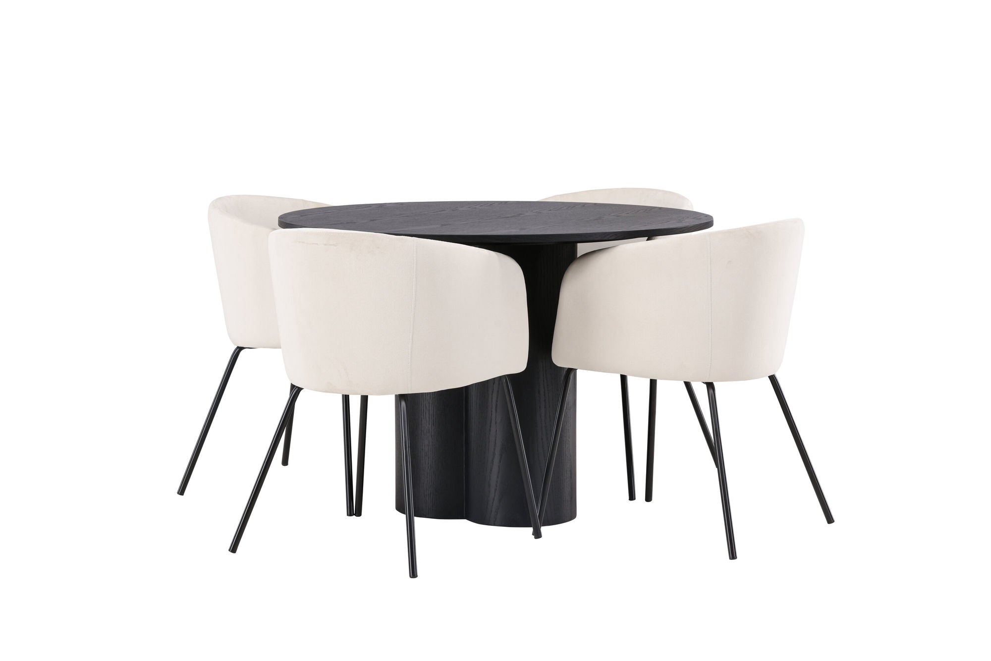 Venture Home OliviaDiningbord-Black/BlackVeneer+Beritstol-Black/BeigeVelvet_4