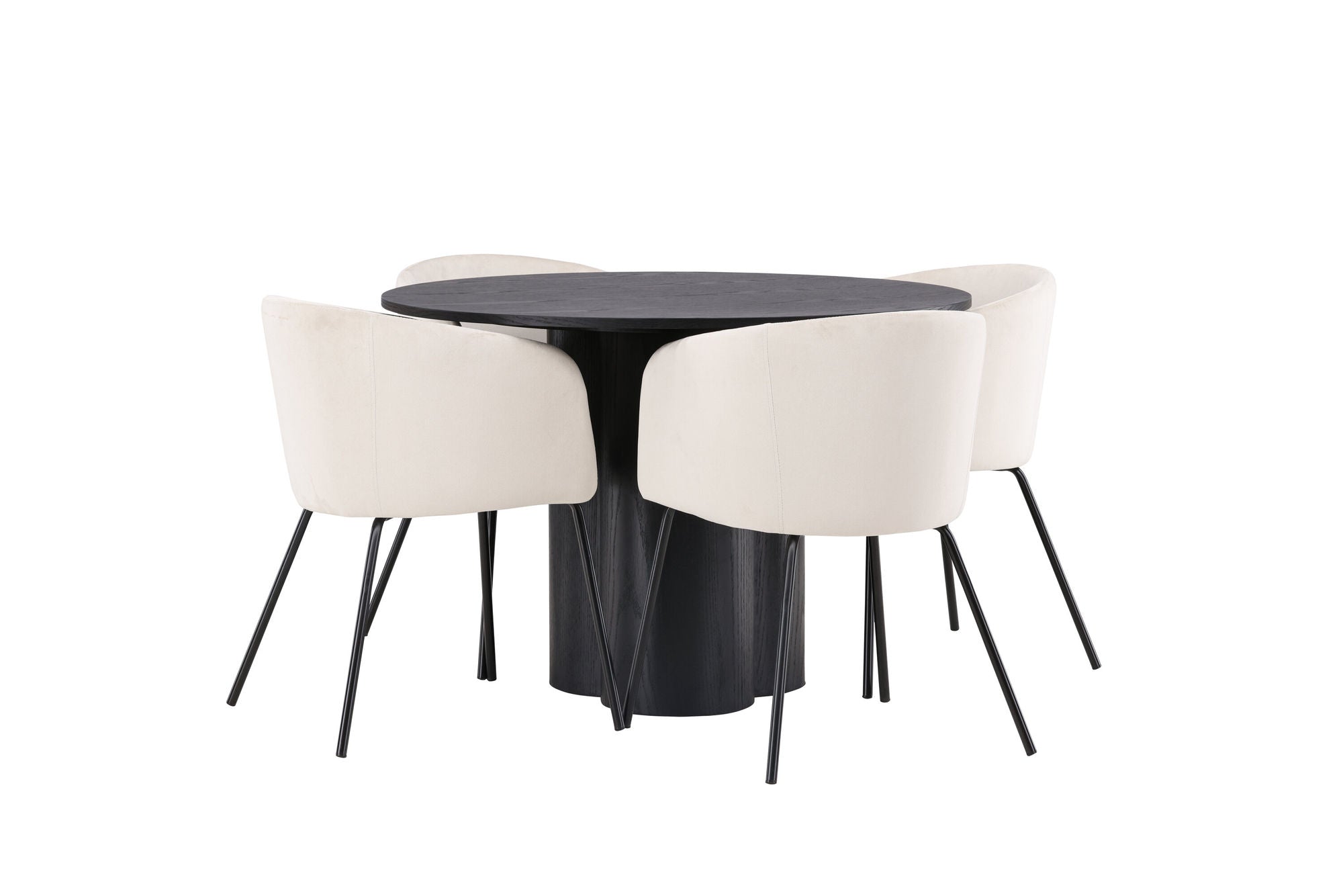 Venture Home OliviaDiningbord-Black/BlackVeneer+Beritstol-Black/BeigeVelvet_4