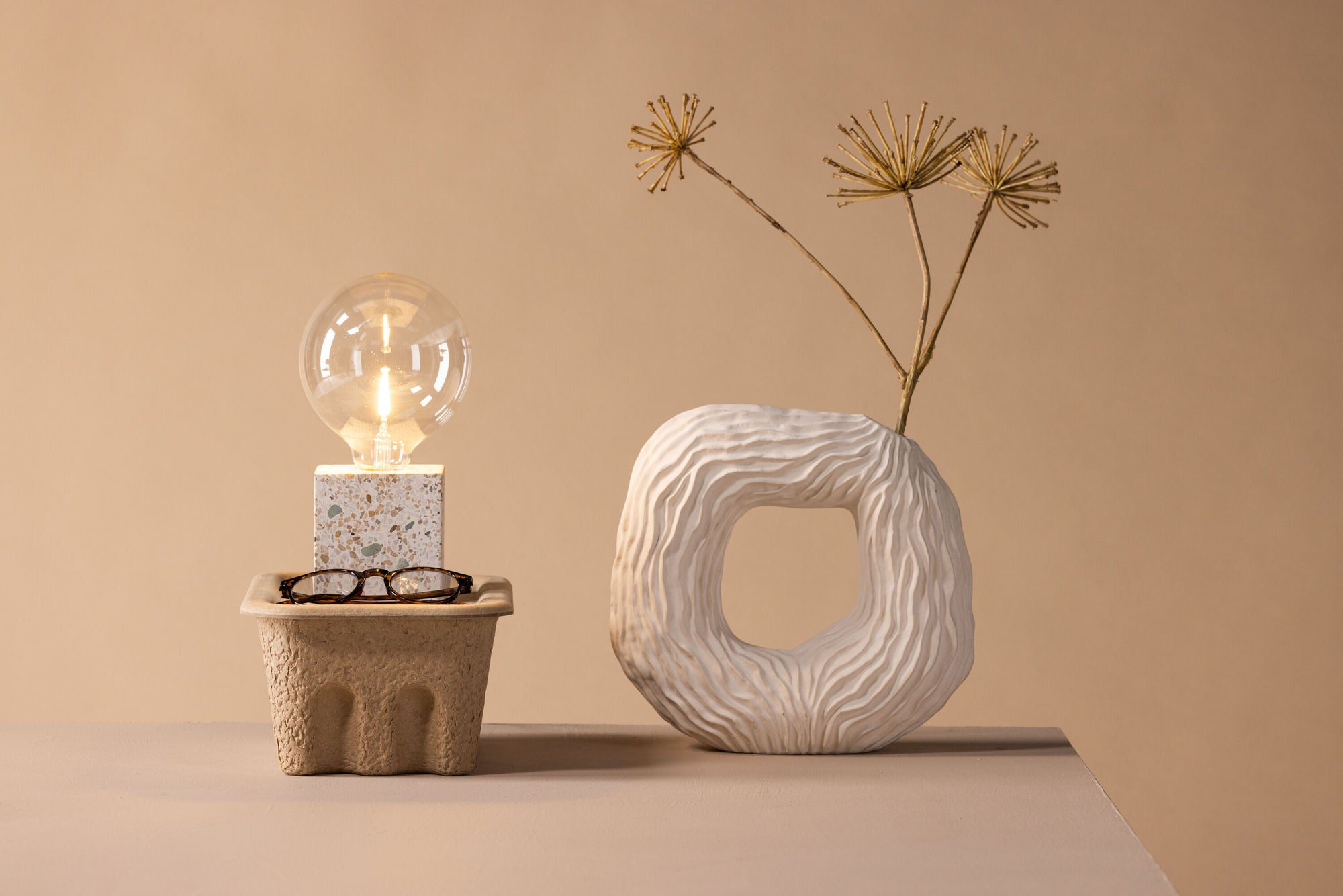 Venture Home Rilche bord lampe - Grey / Clear Glass