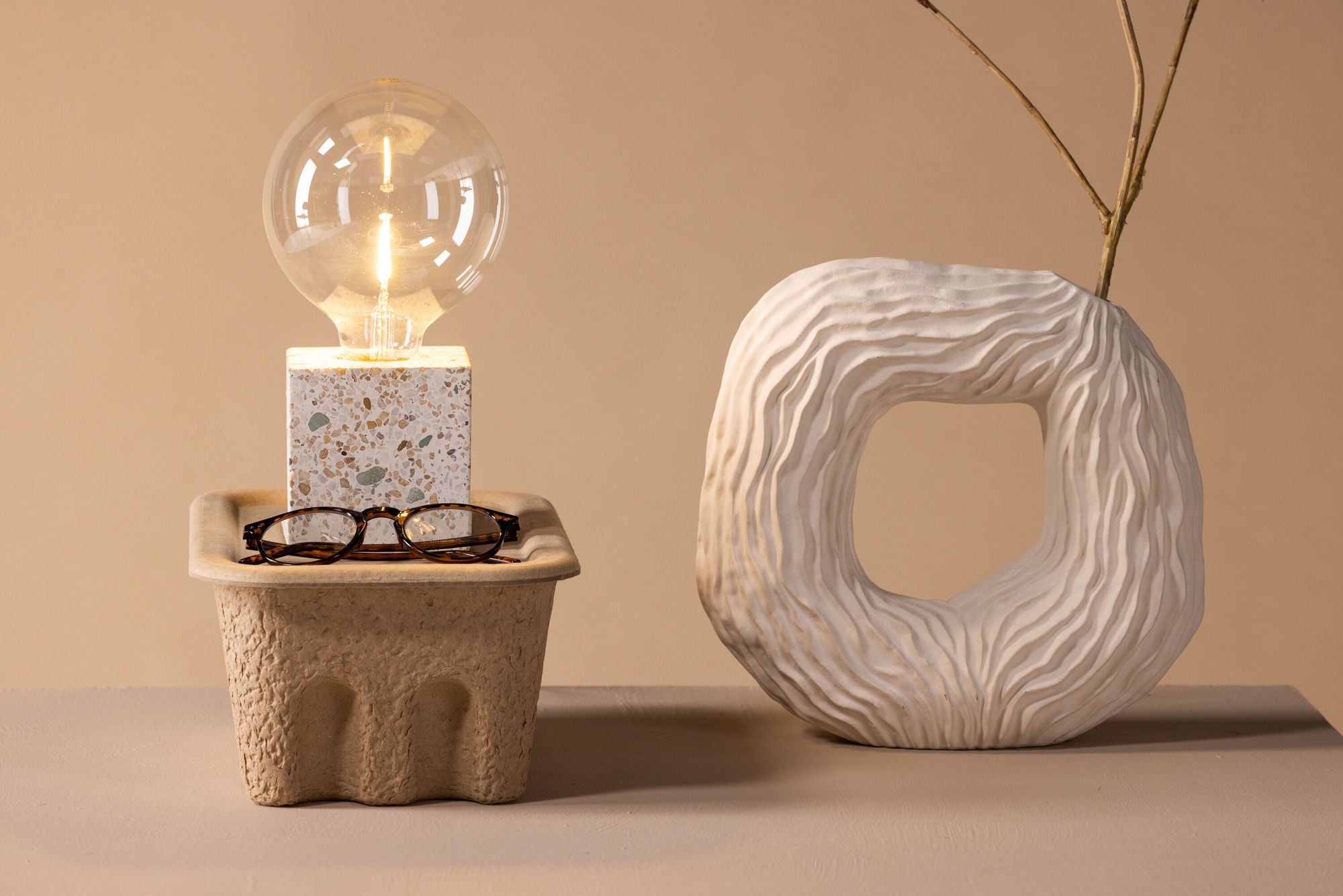 Venture Home Rilche bord lampe - Grey / Clear Glass