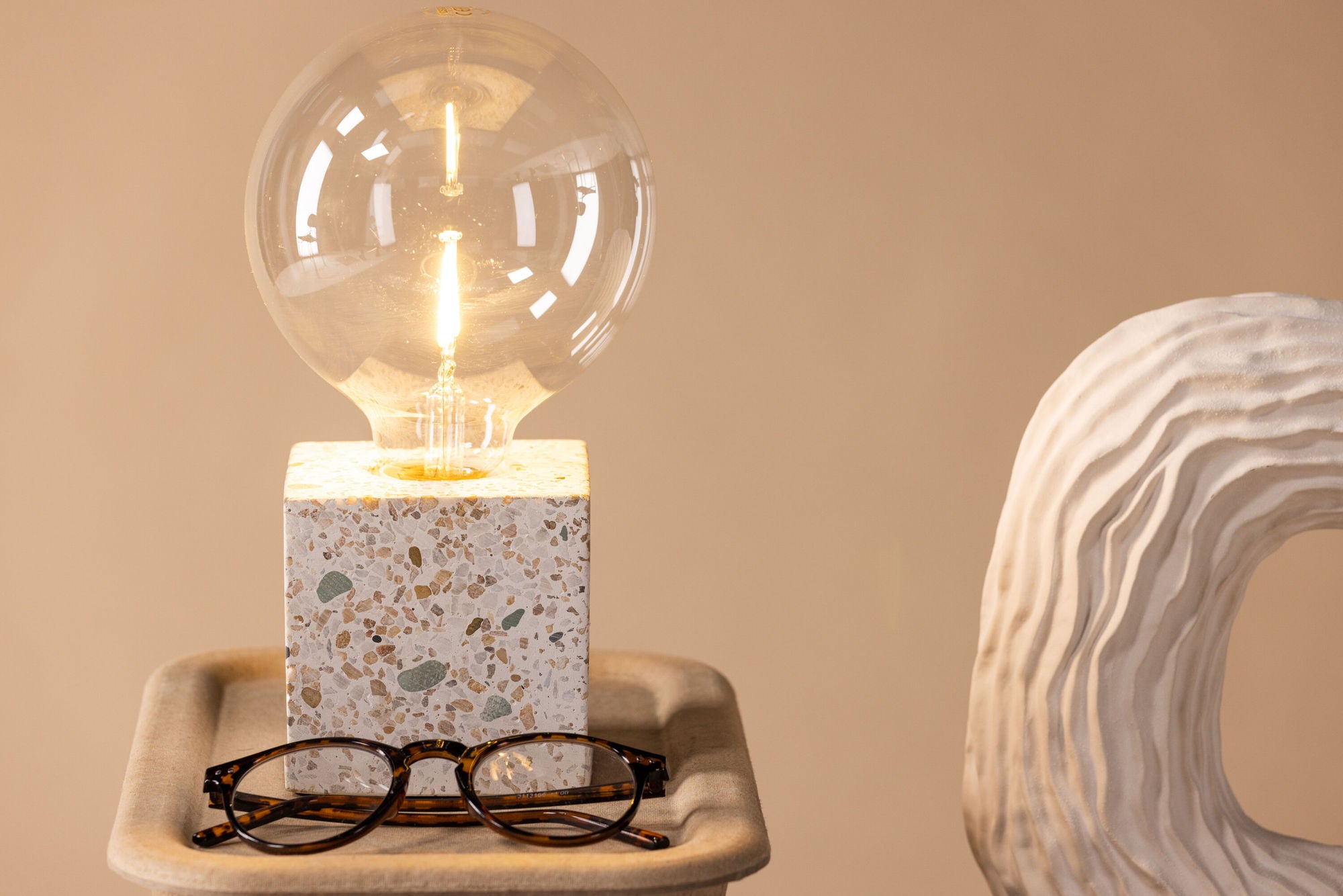 Venture Home Rilche bord lampe - Grey / Clear Glass