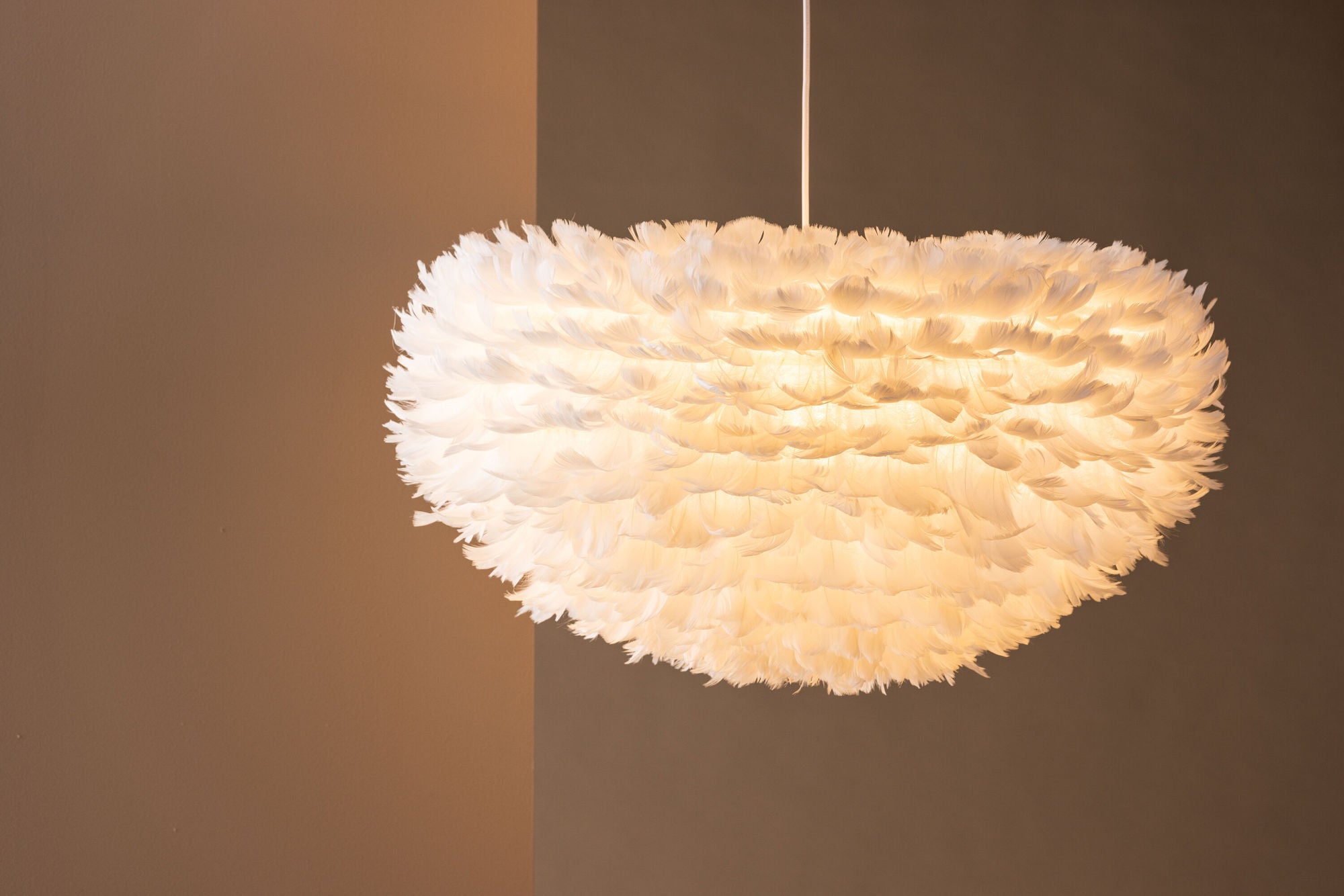 Venture Home Nicola - X-Large Pendant lampe - White / White artificial feather