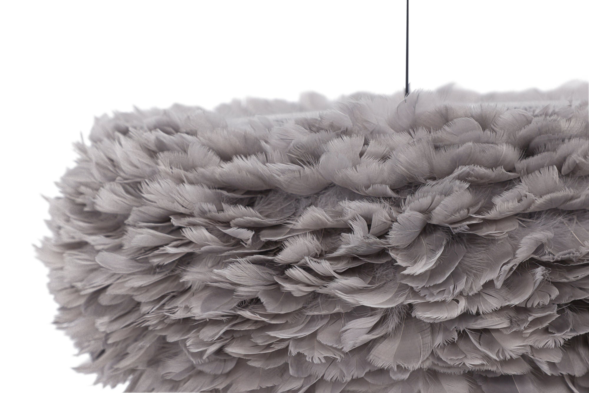 Venture Home Nicola - X-Large Pendant lampe - Black / Grey artificial feather