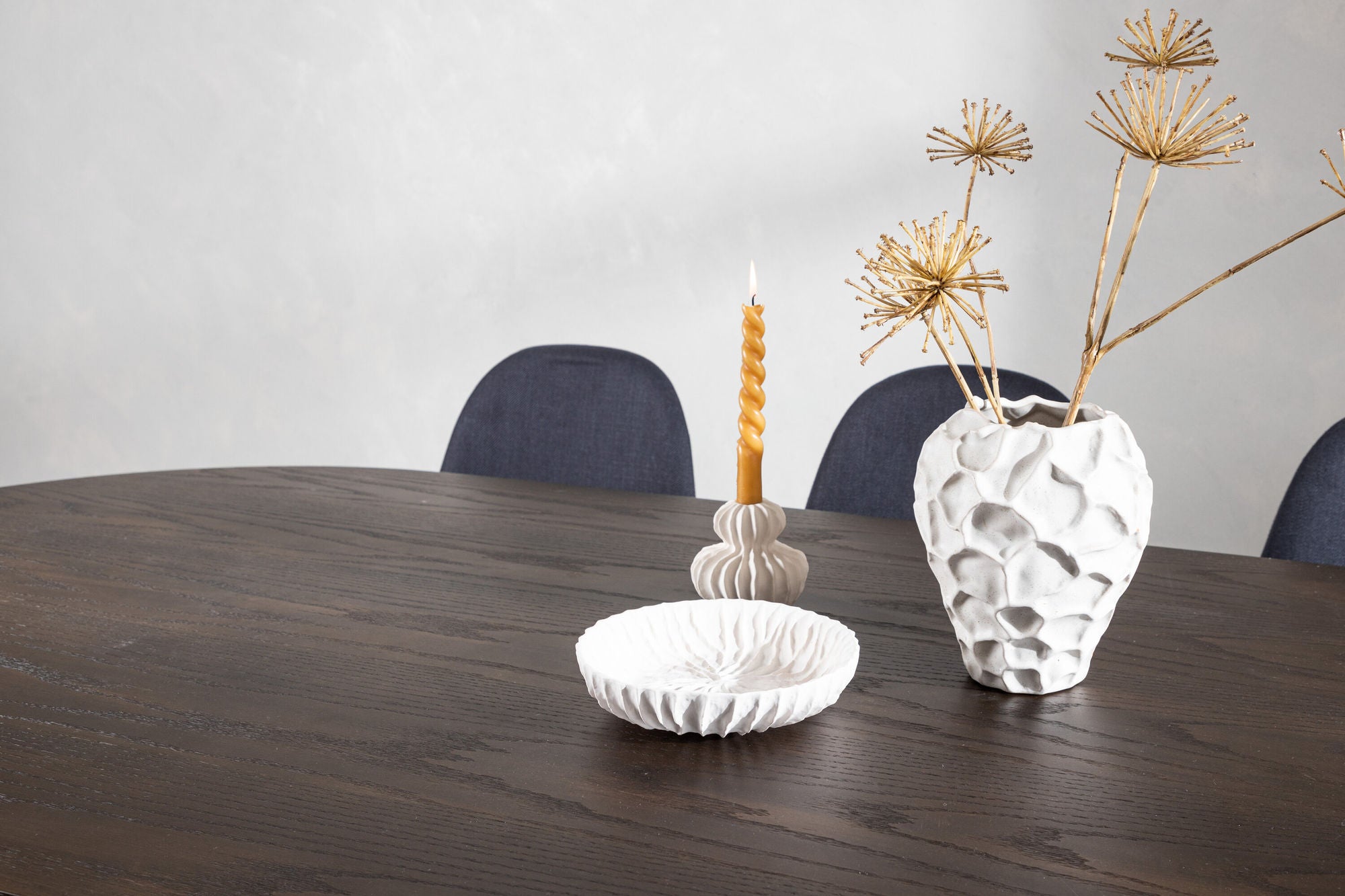 Venture Home Stone oval spisebord - Black / Mocca Veneer +Polar Spisebordsstol - Black Legs - Black Fabric _6