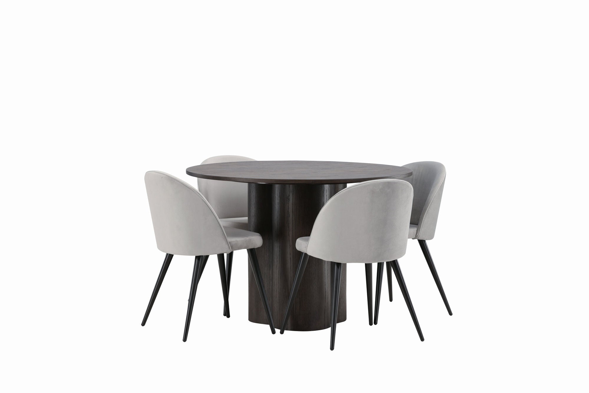 Venture Home OliviaDiningbord-Mocca/MoccaVeneer+VelvetDiningstol-LightGrey/Black_4