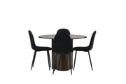 Venture Home OliviaDiningbord-Mocca/MoccaVeneer+PolarDiningstol-Blacklegs/BlackVelvet_4