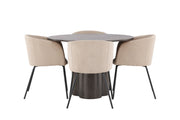 Venture Home OliviaDiningbord-Mocca/MoccaVeneer+Beritstol-Black/BeigeFabric(Polyesterlinen)_4