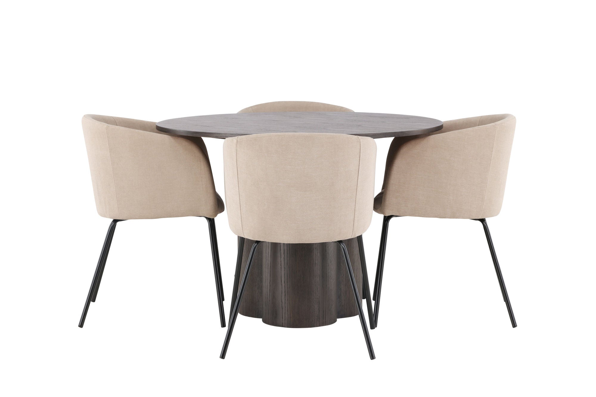 Venture Home OliviaDiningbord-Mocca/MoccaVeneer+Beritstol-Black/BeigeFabric(Polyesterlinen)_4